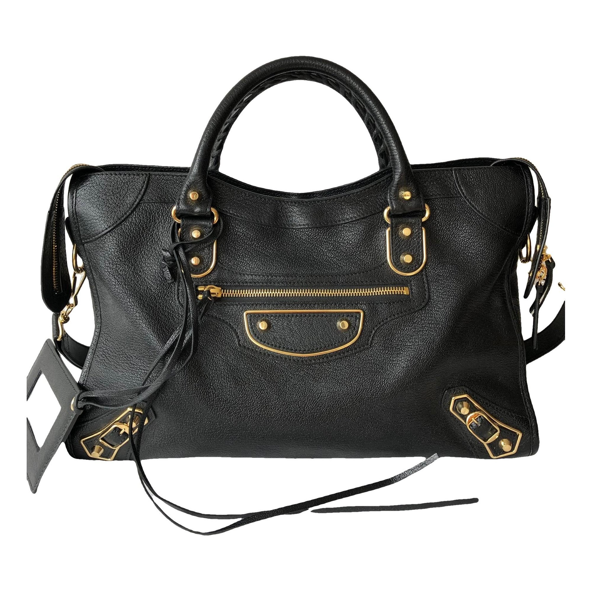 City leather handbag