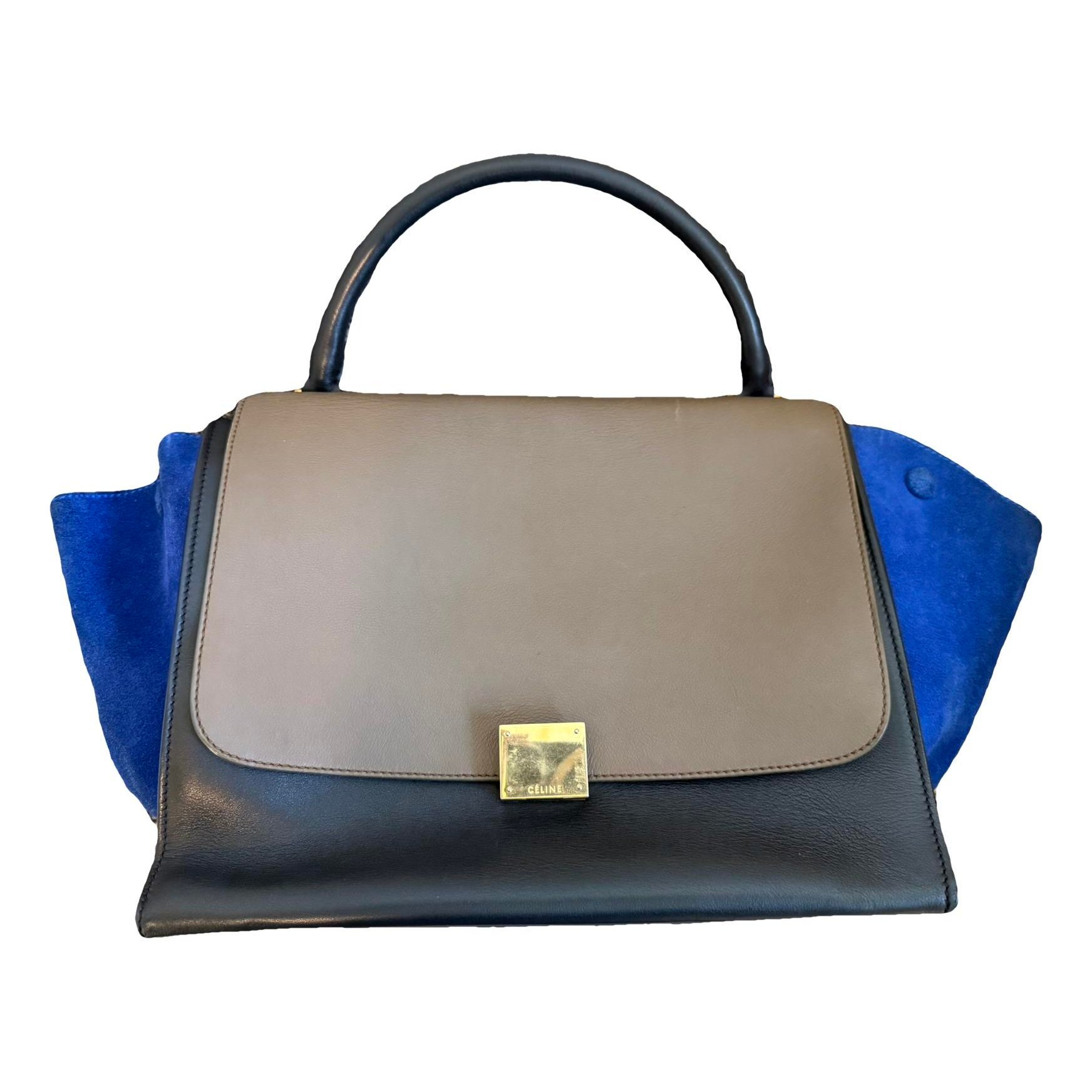Trapèze leather handbag