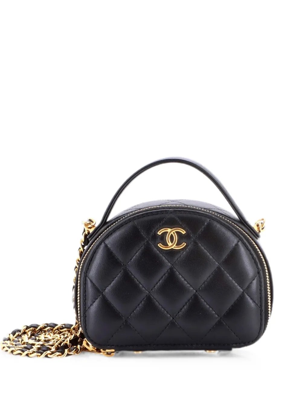 Chic Riviera Vanity Case with Chain Quilted Lambskin Mini satchel