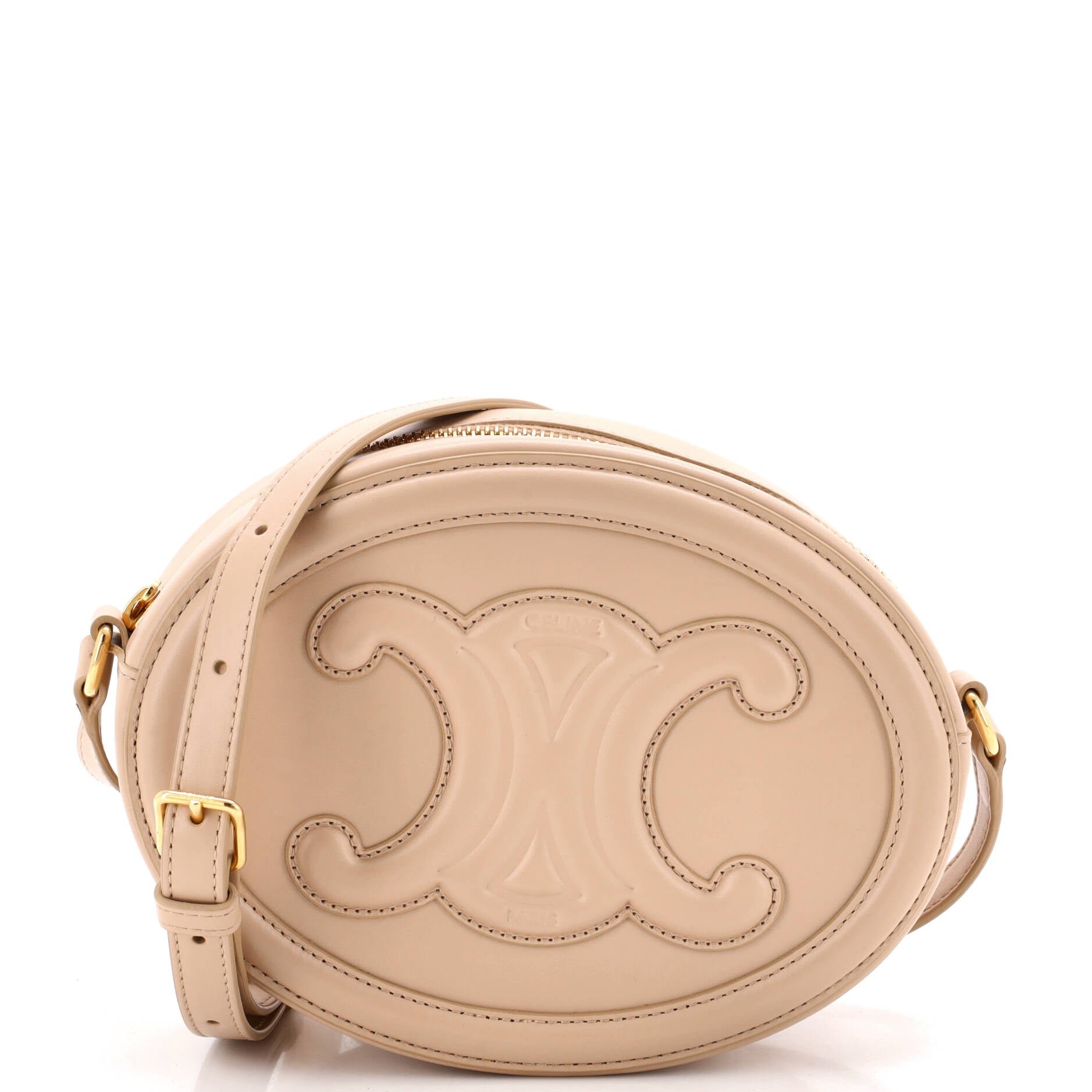 Triomphe Oval Crossbody Bag Leather
