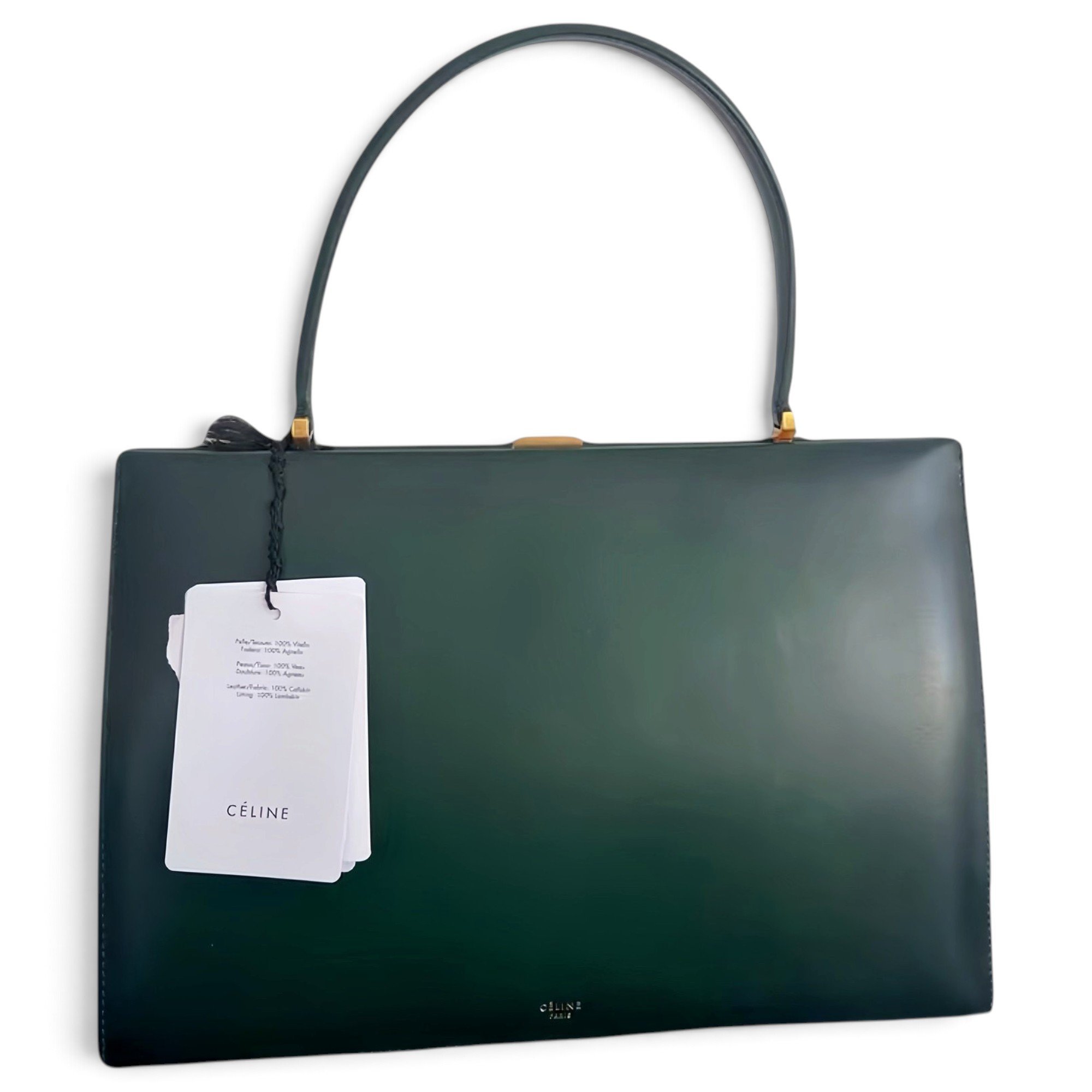 Clasp leather handbag