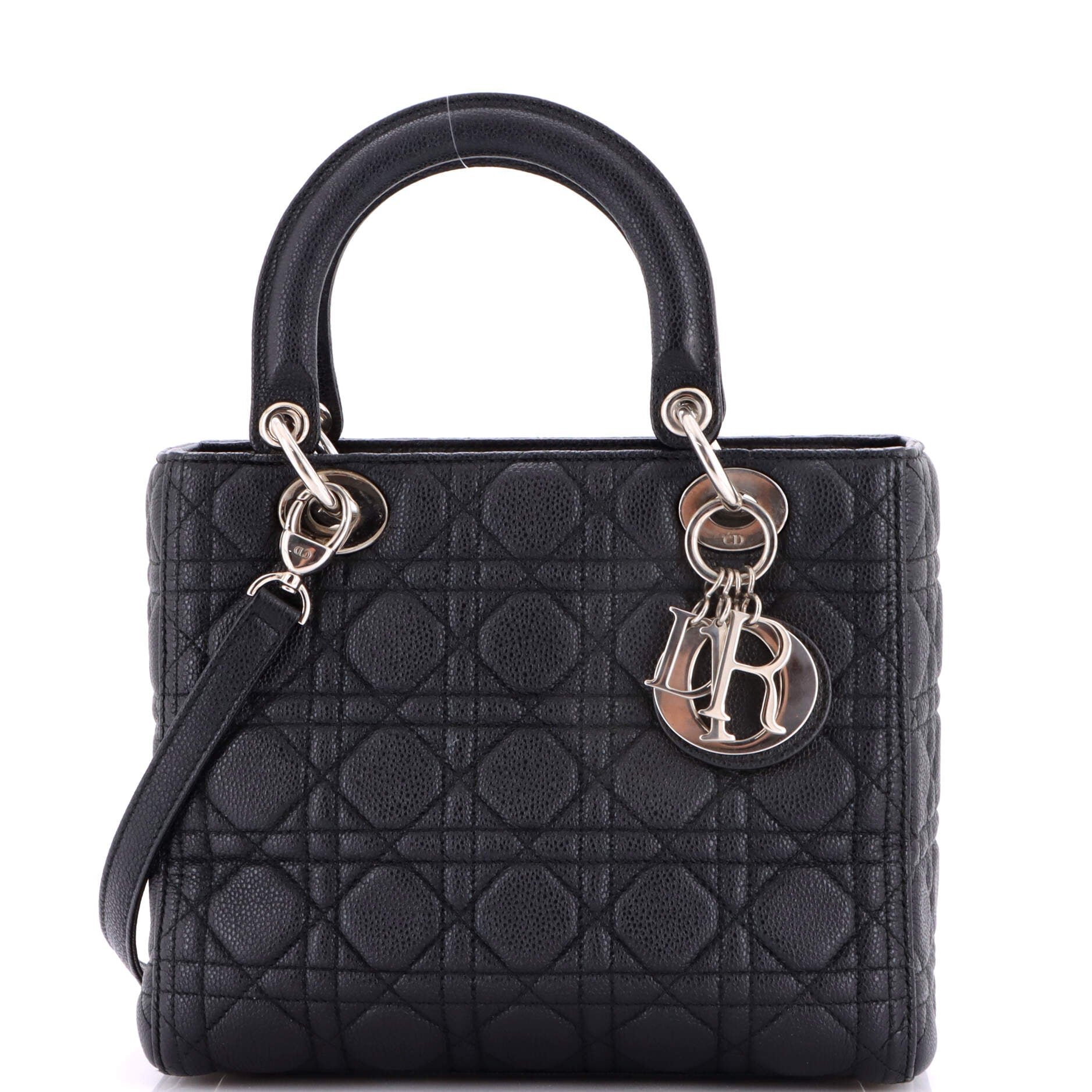 Lady Dior Bag Cannage Quilt Grained Calfskin Medium