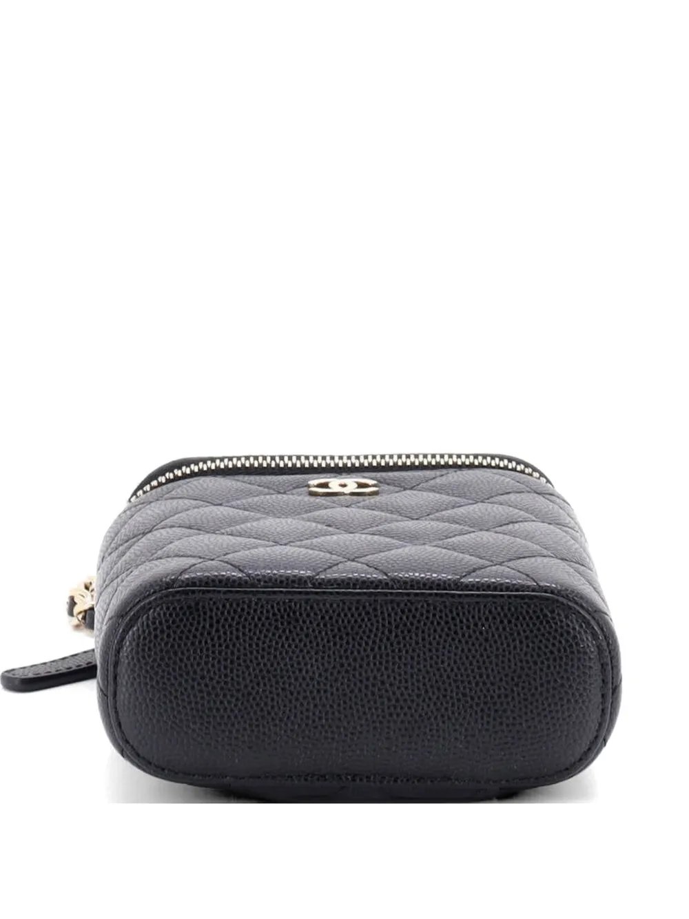 Vertical Classic Vanity Case with Chain Quilted Caviar Small shoulder bag