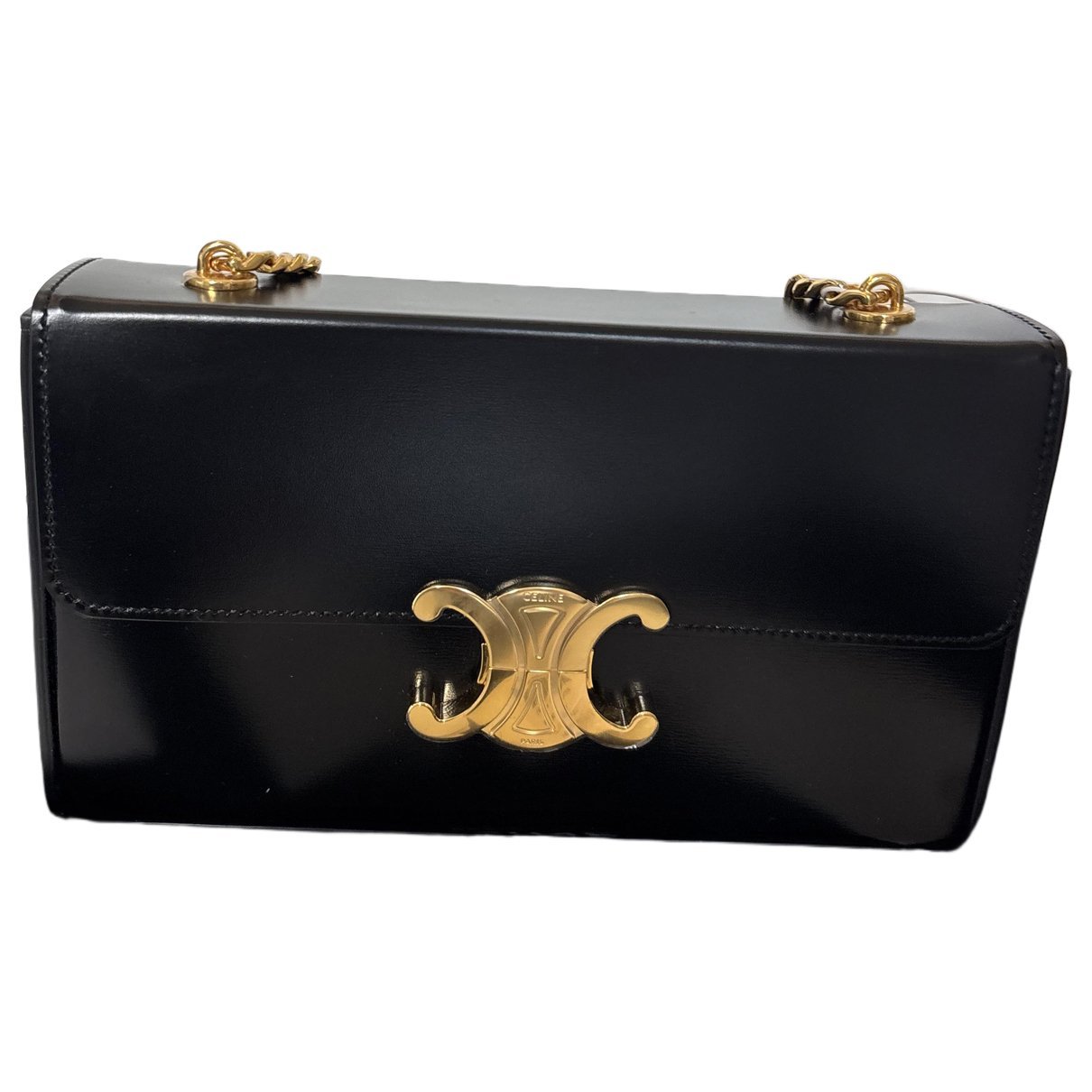 Triomphe chain leather handbag