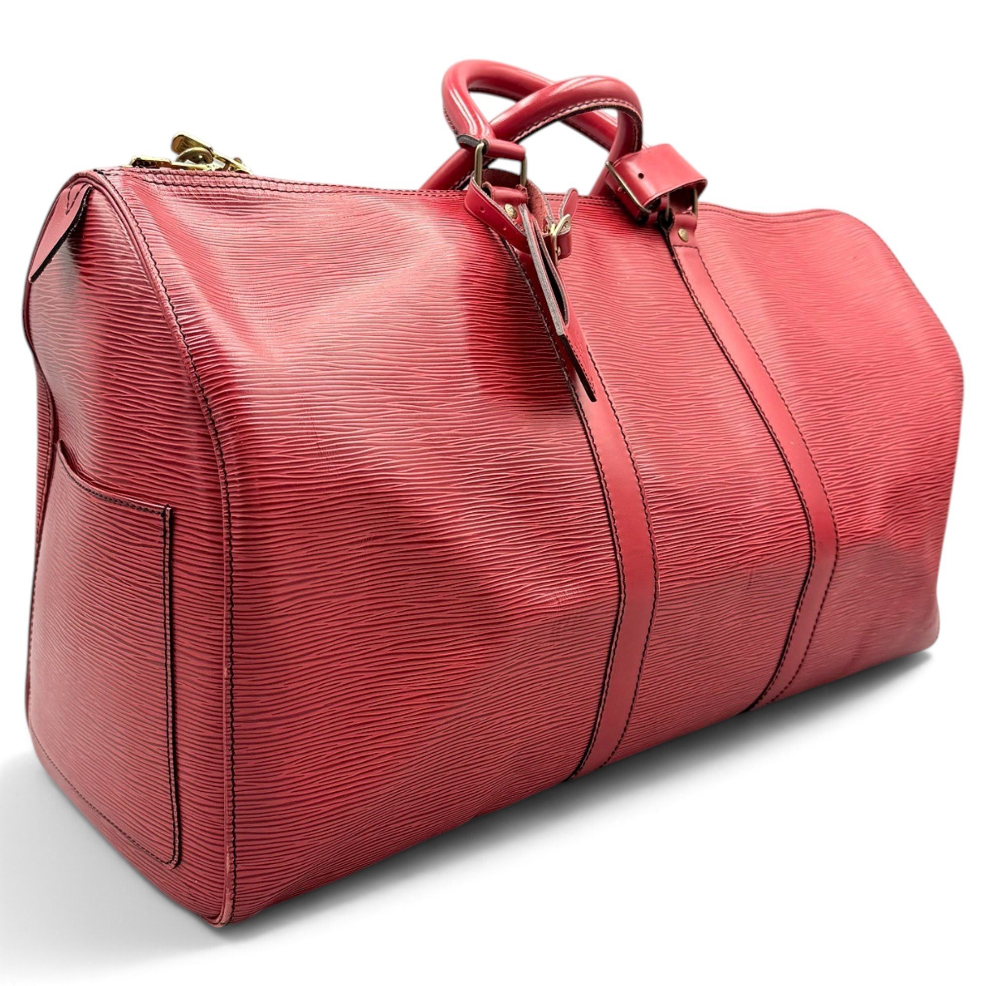 Keepall leather travel bag