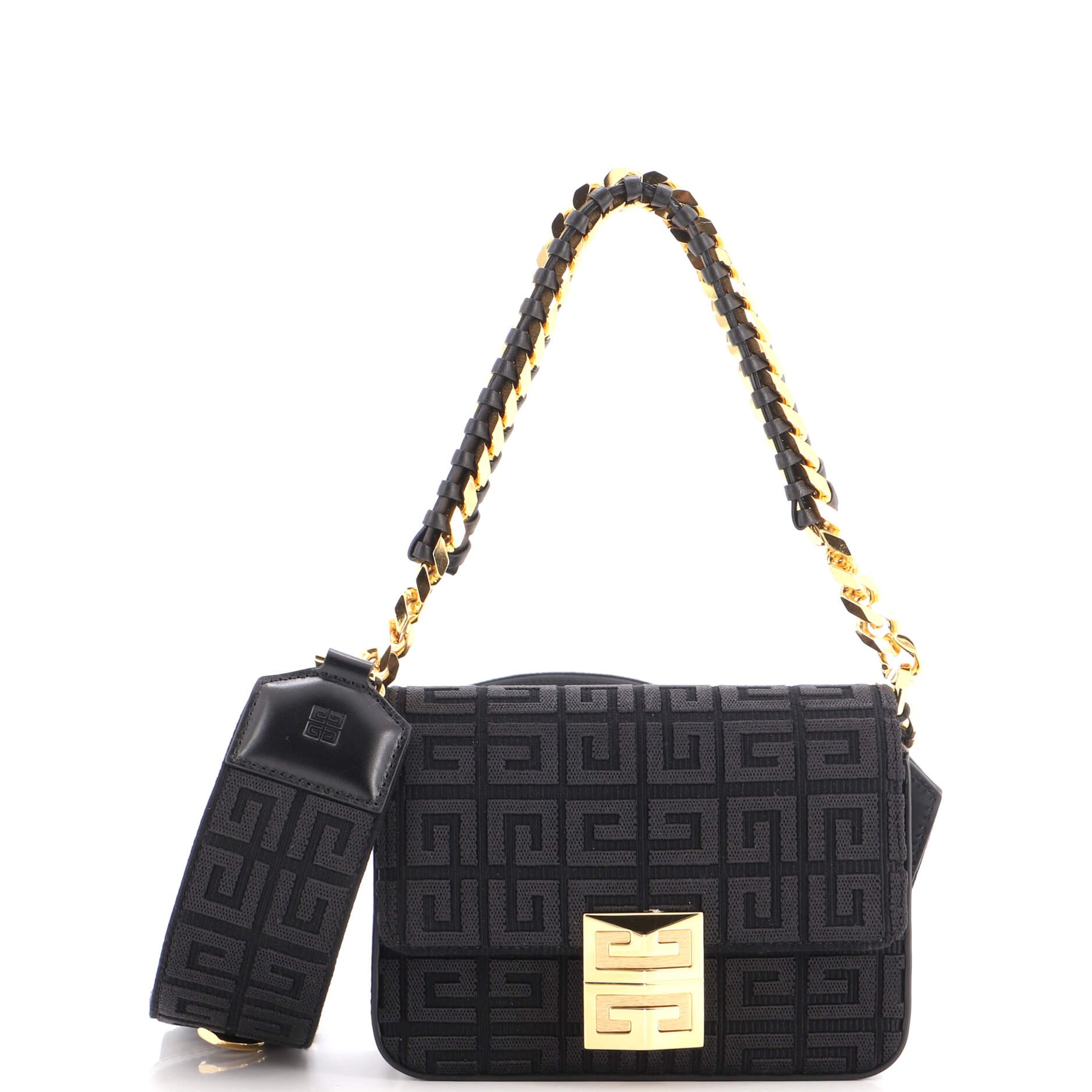 4G Woven Chain Top Handle Bag 4G Canvas Small
