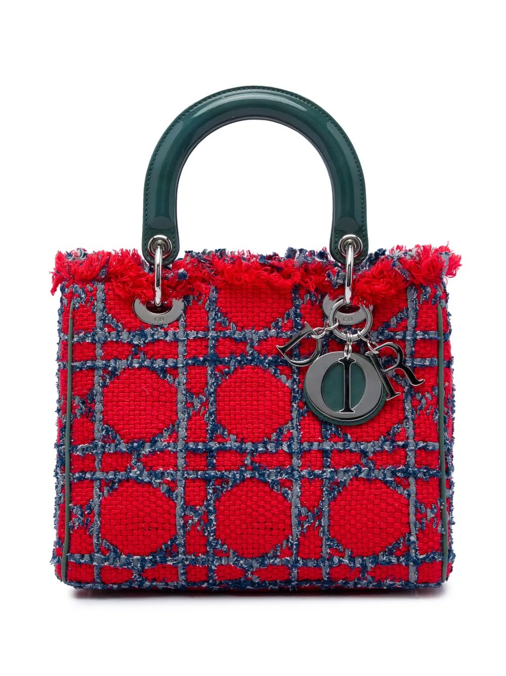 2011 Medium Tweed Cannage Fringe Lady Dior satchel
