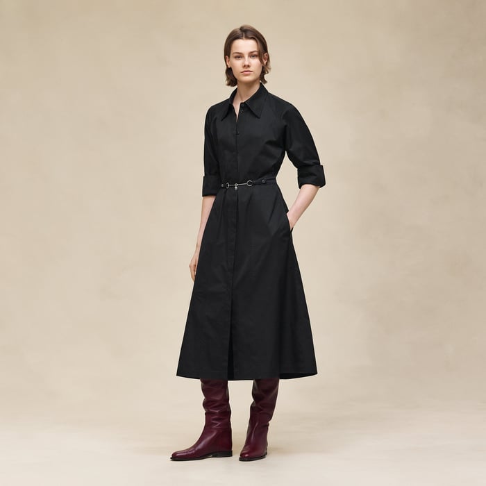 Noir Equestrian Shirt Dress