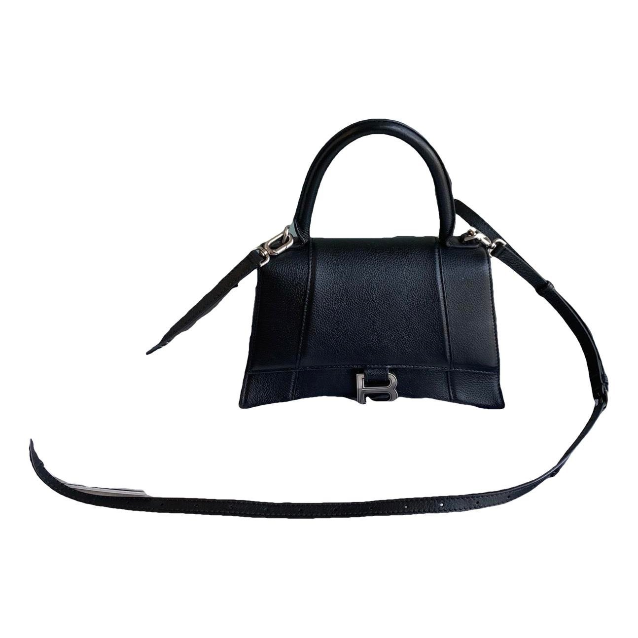 Hourglass leather handbag