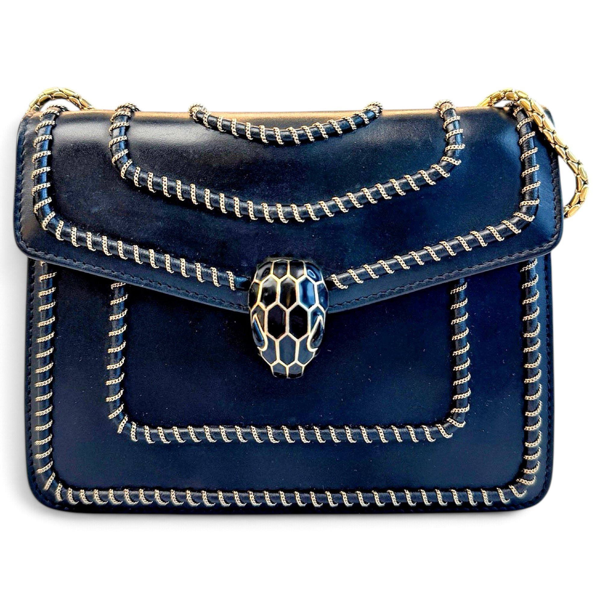 Serpenti leather handbag