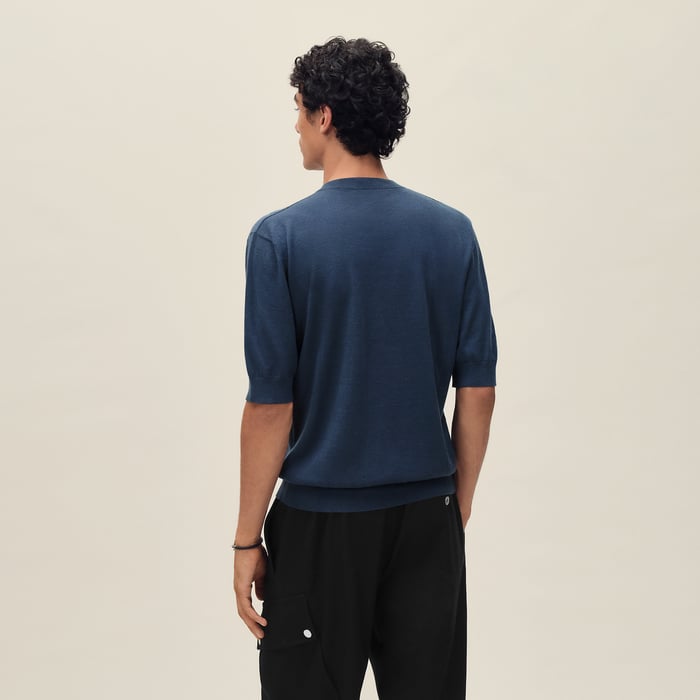 Indigo "H Vibration" Crewneck Sweater