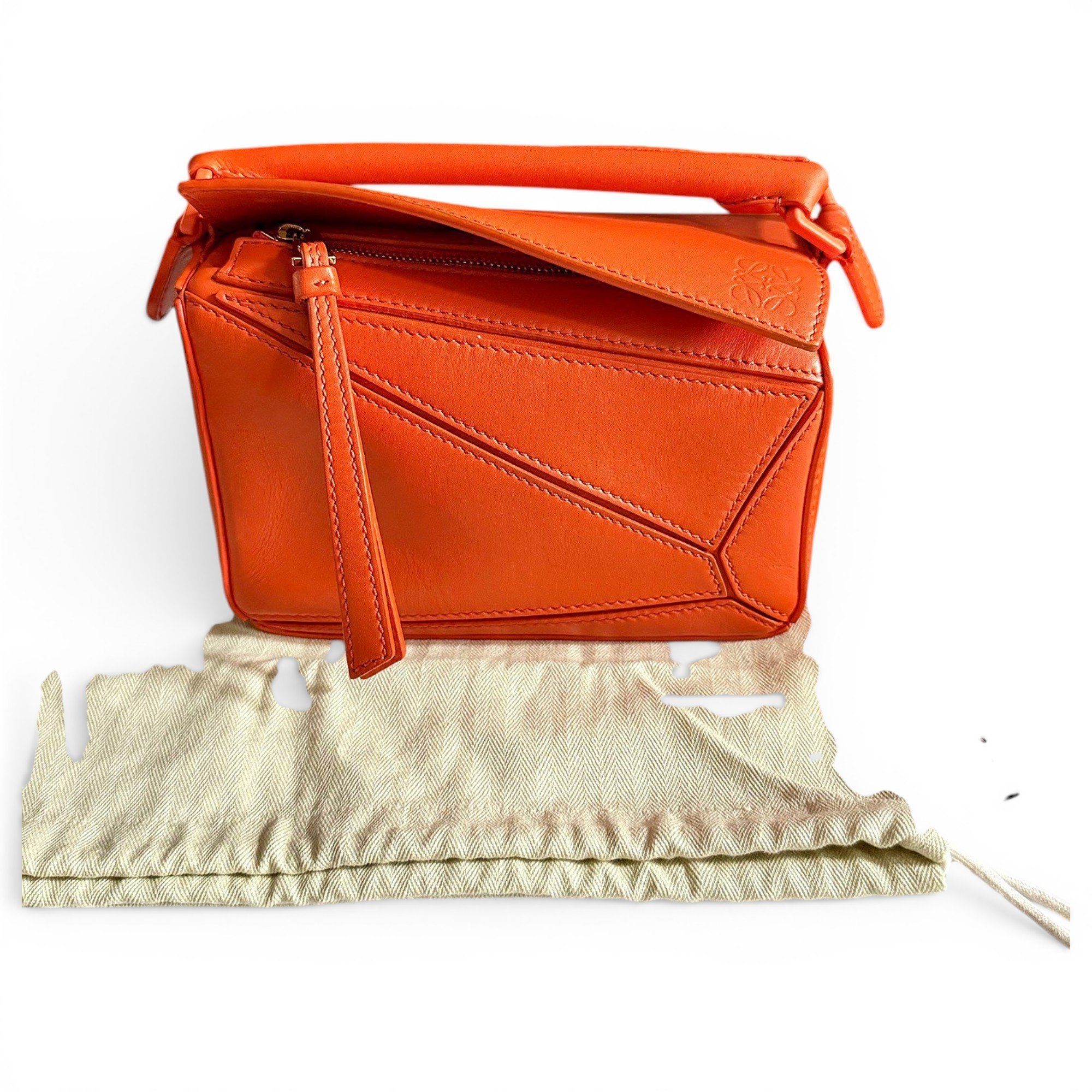 Puzzle leather handbag