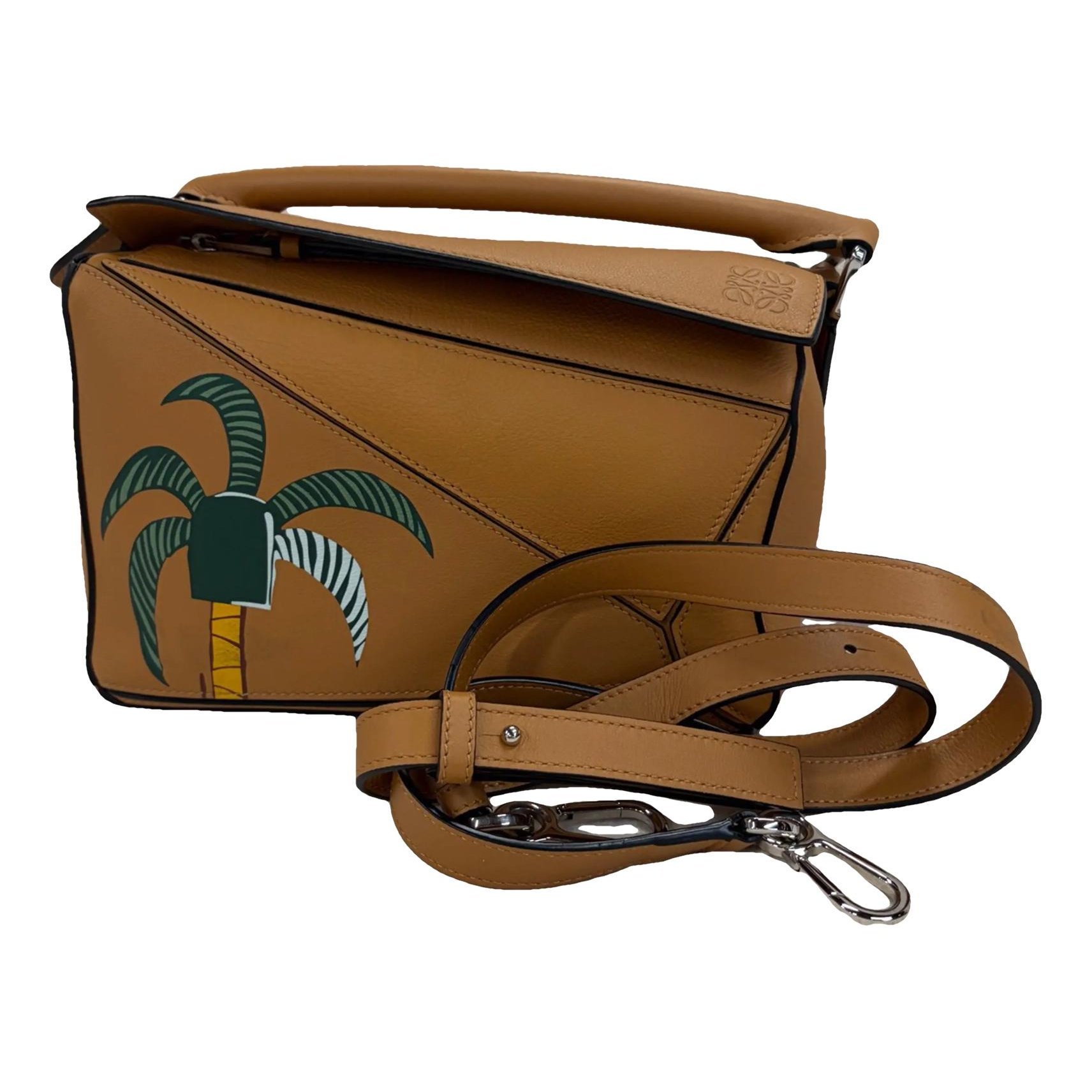 Puzzle leather handbag