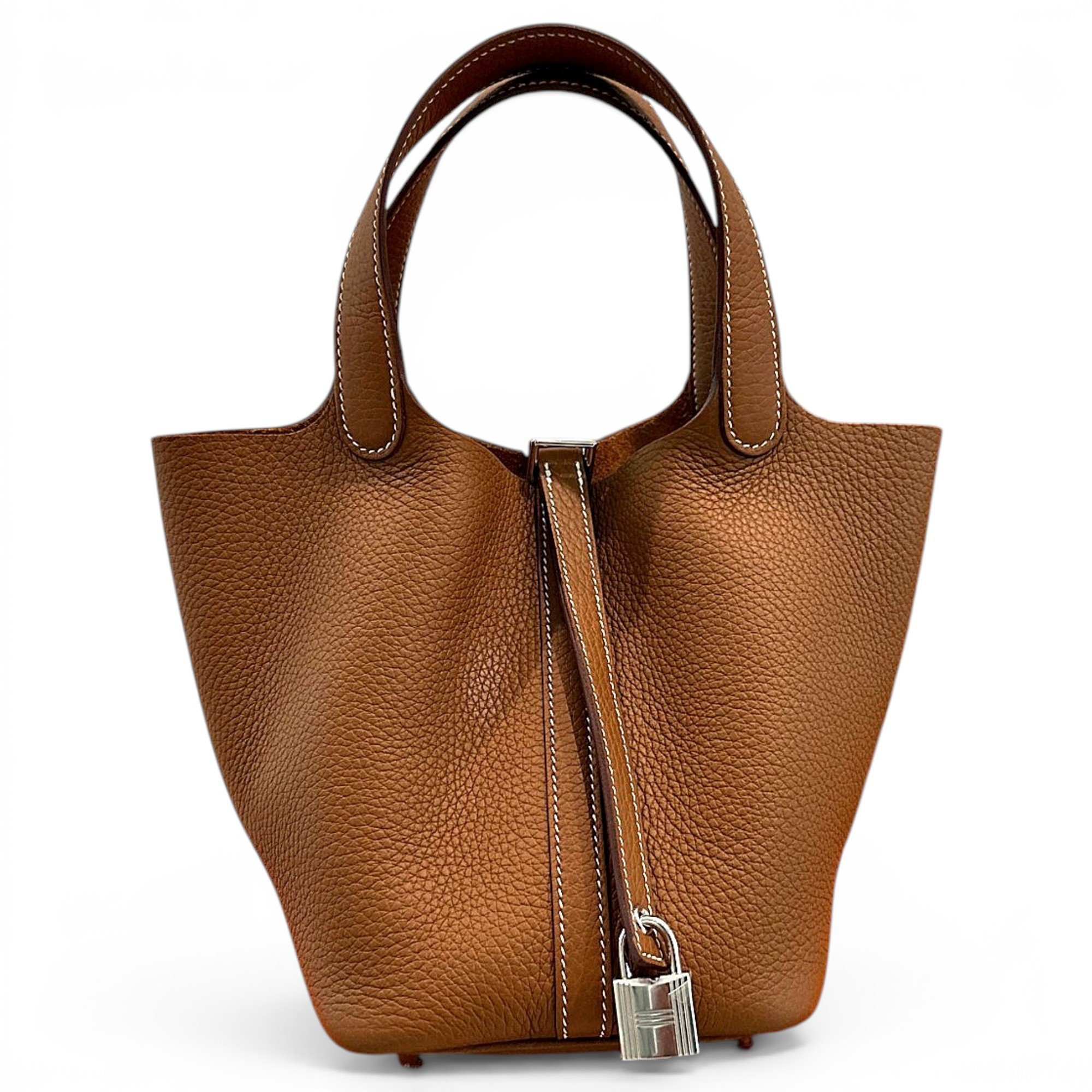 Hermes Picotin 18 Handbag Gold Clemence Leather
