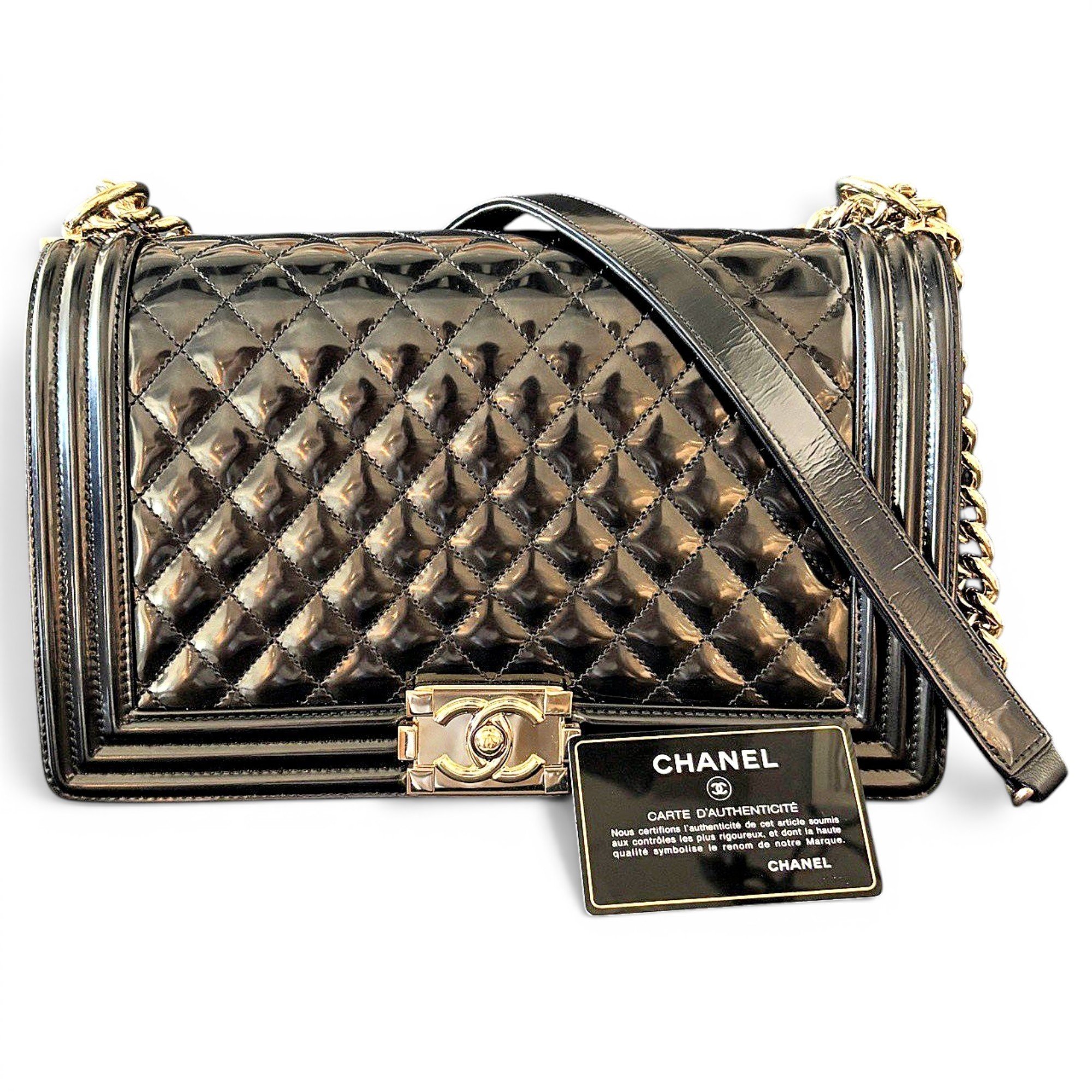 Boy patent leather crossbody bag