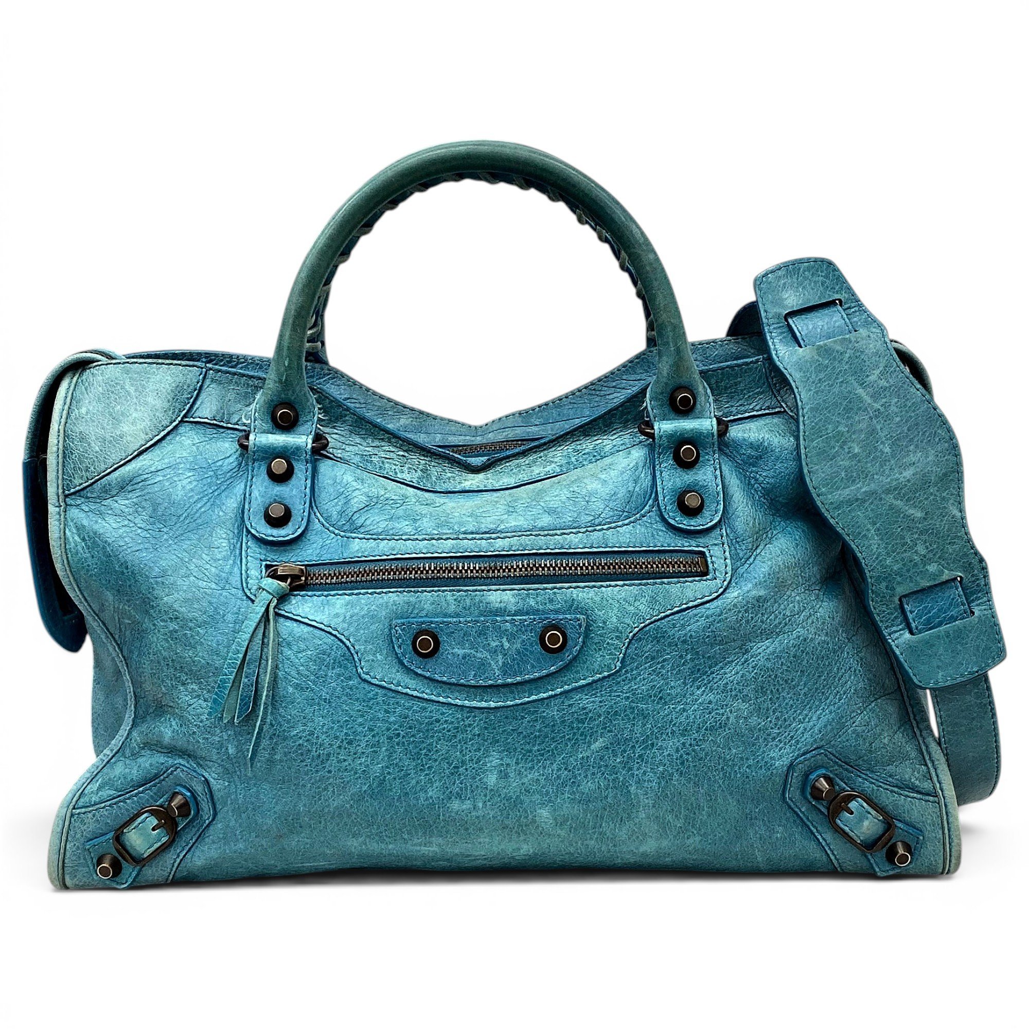 City leather handbag