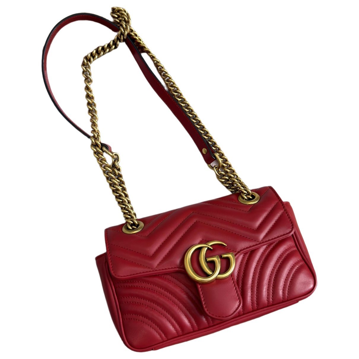 Pearly GG Marmont Flap leather crossbody bag