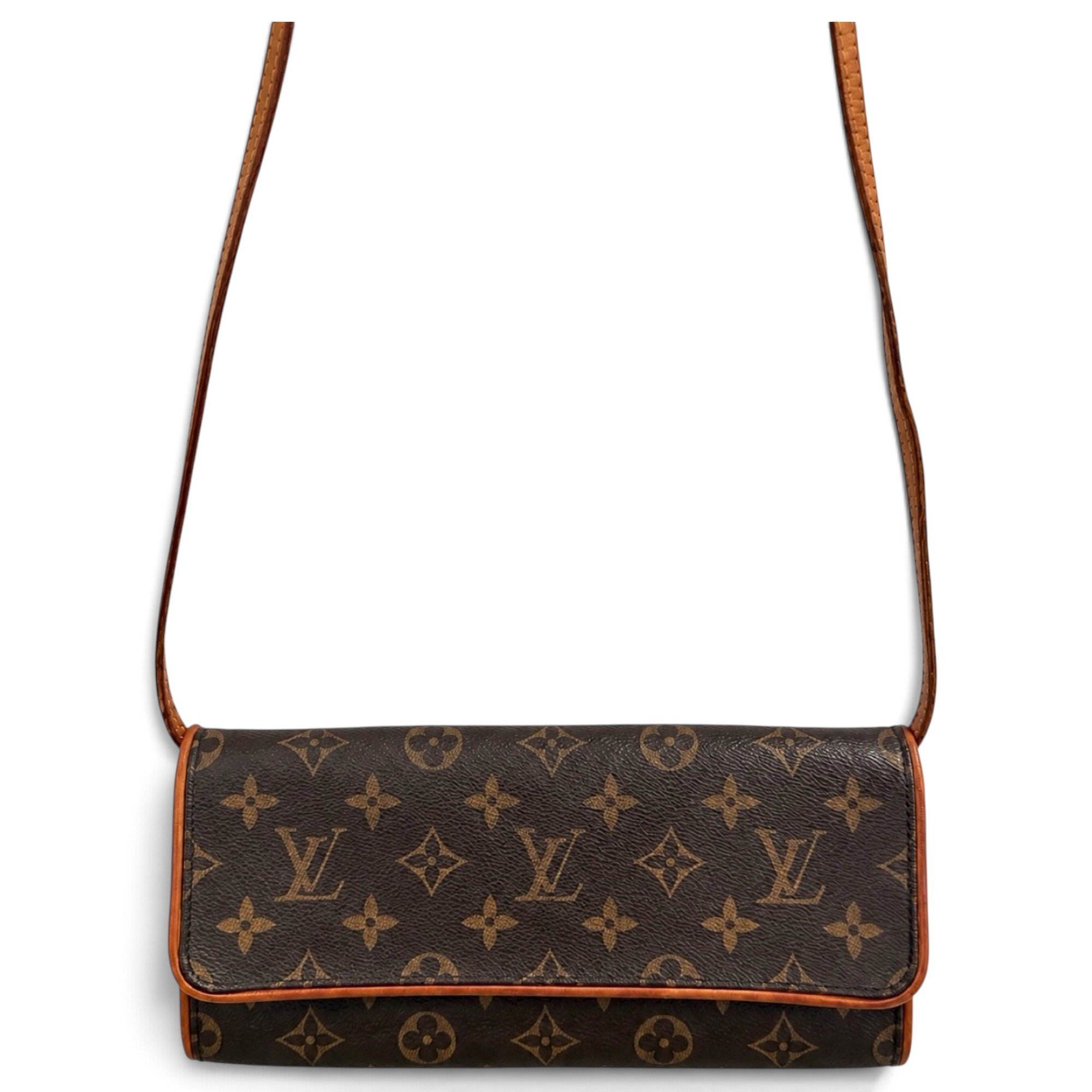 Twin leather crossbody bag