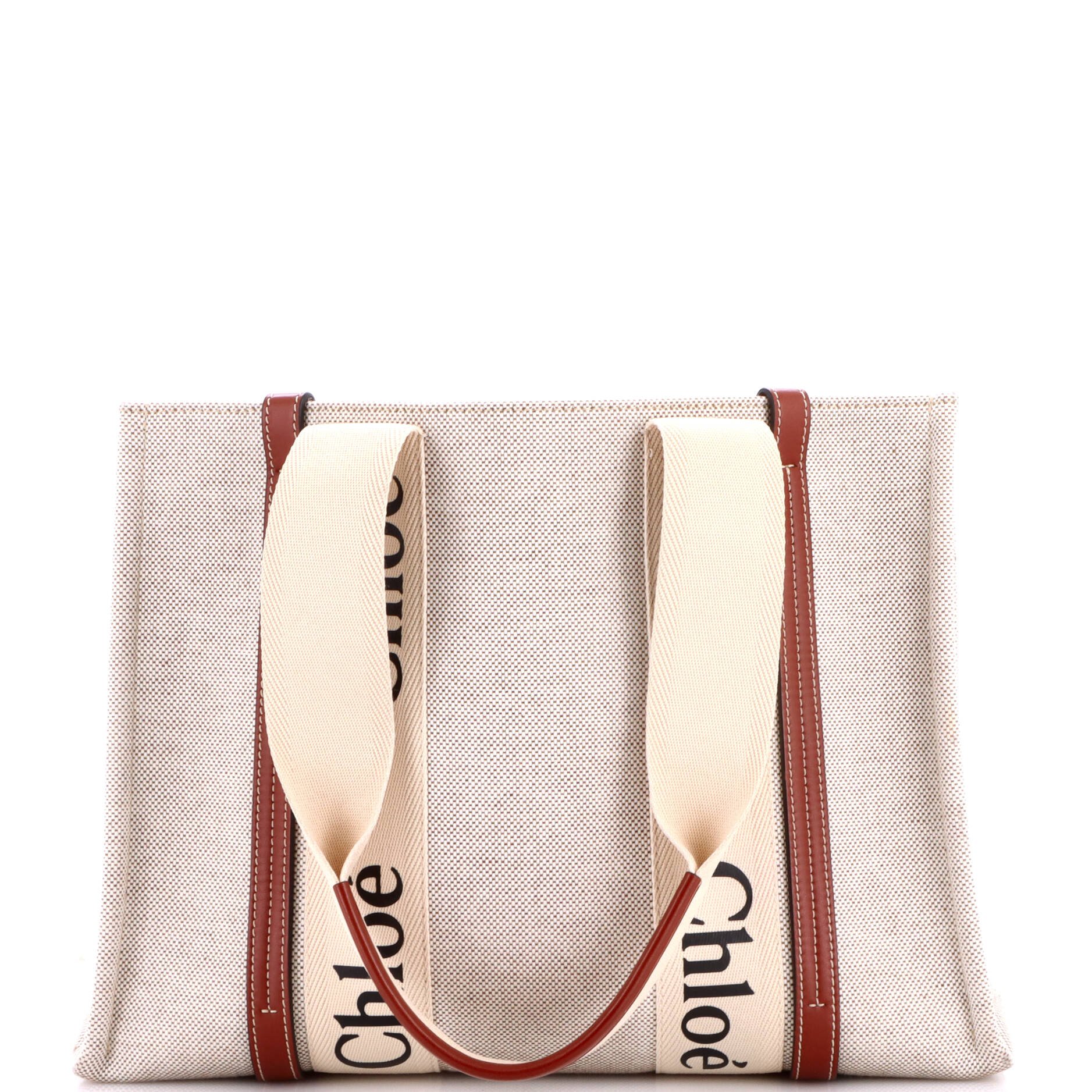 Woody Tote Canvas with Leather Medium