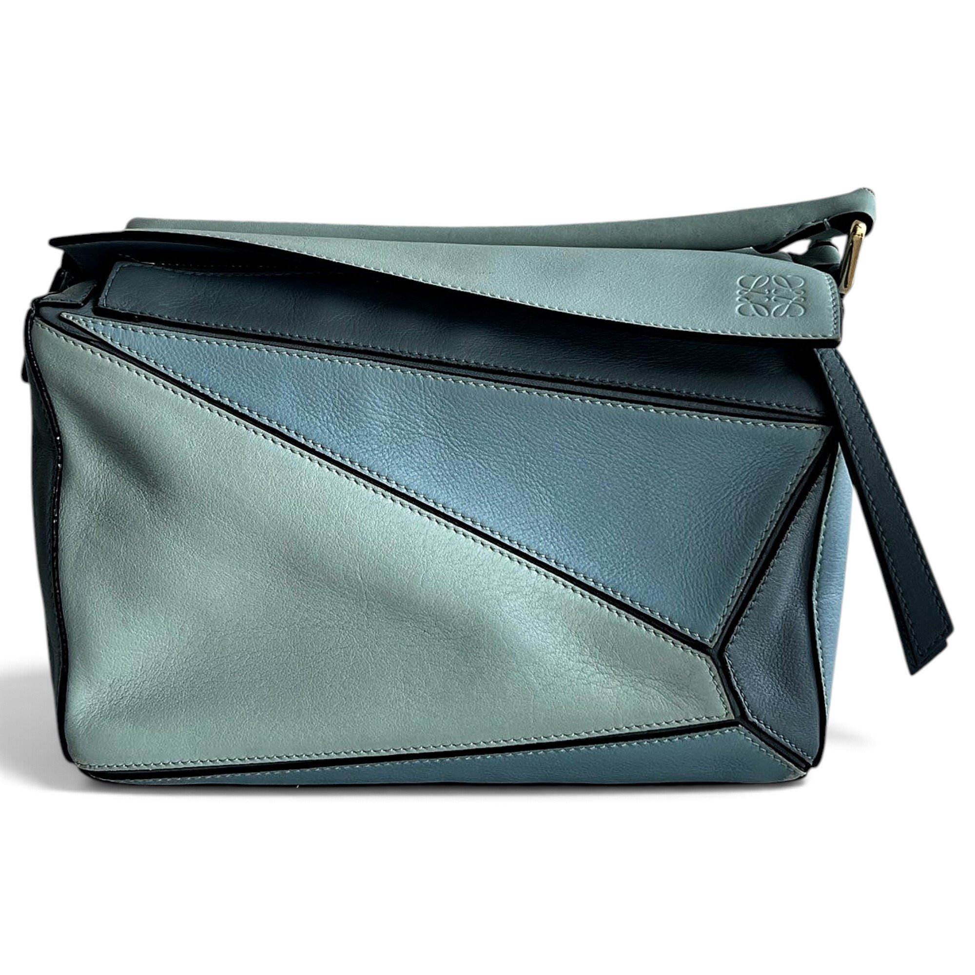 Puzzle leather handbag