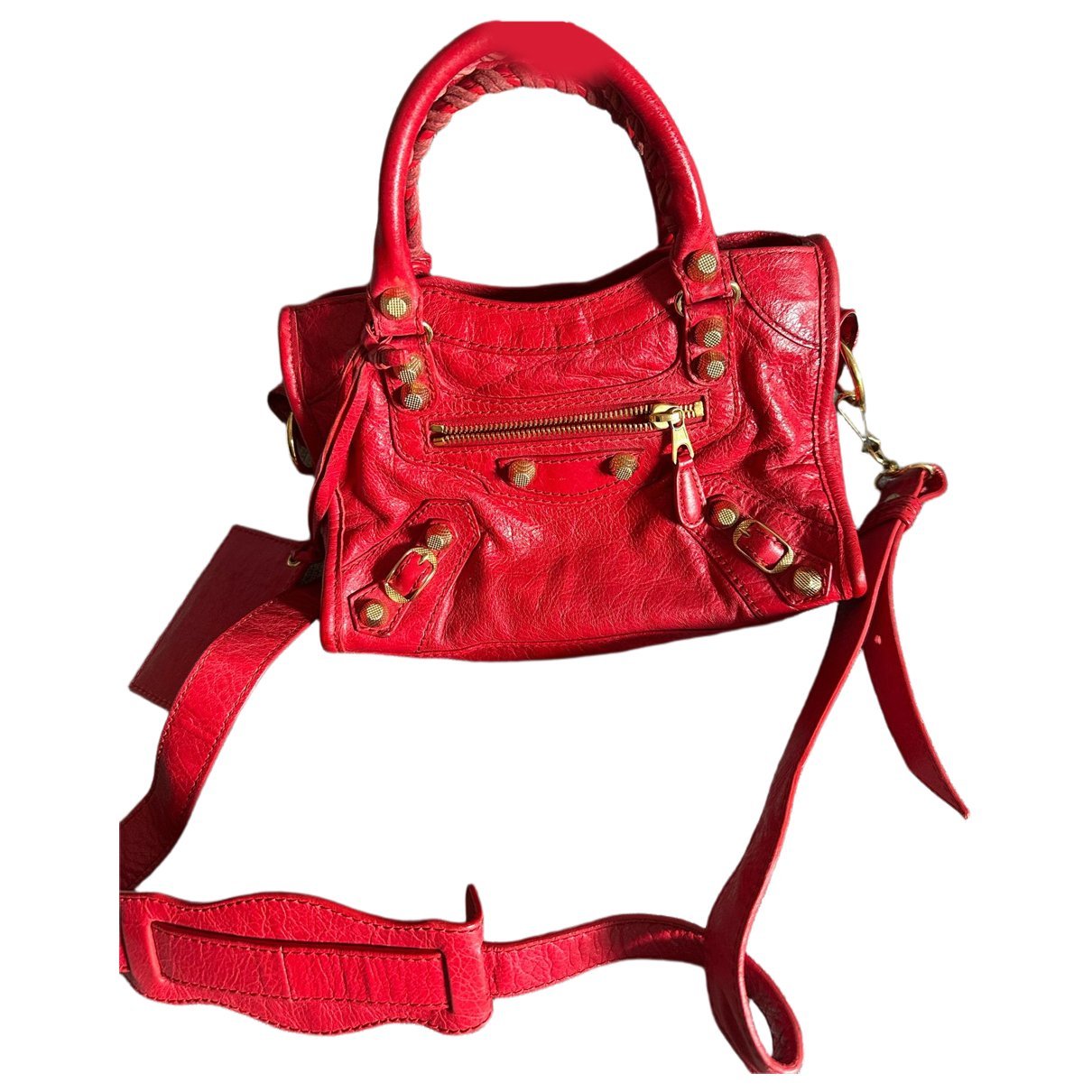 City leather handbag