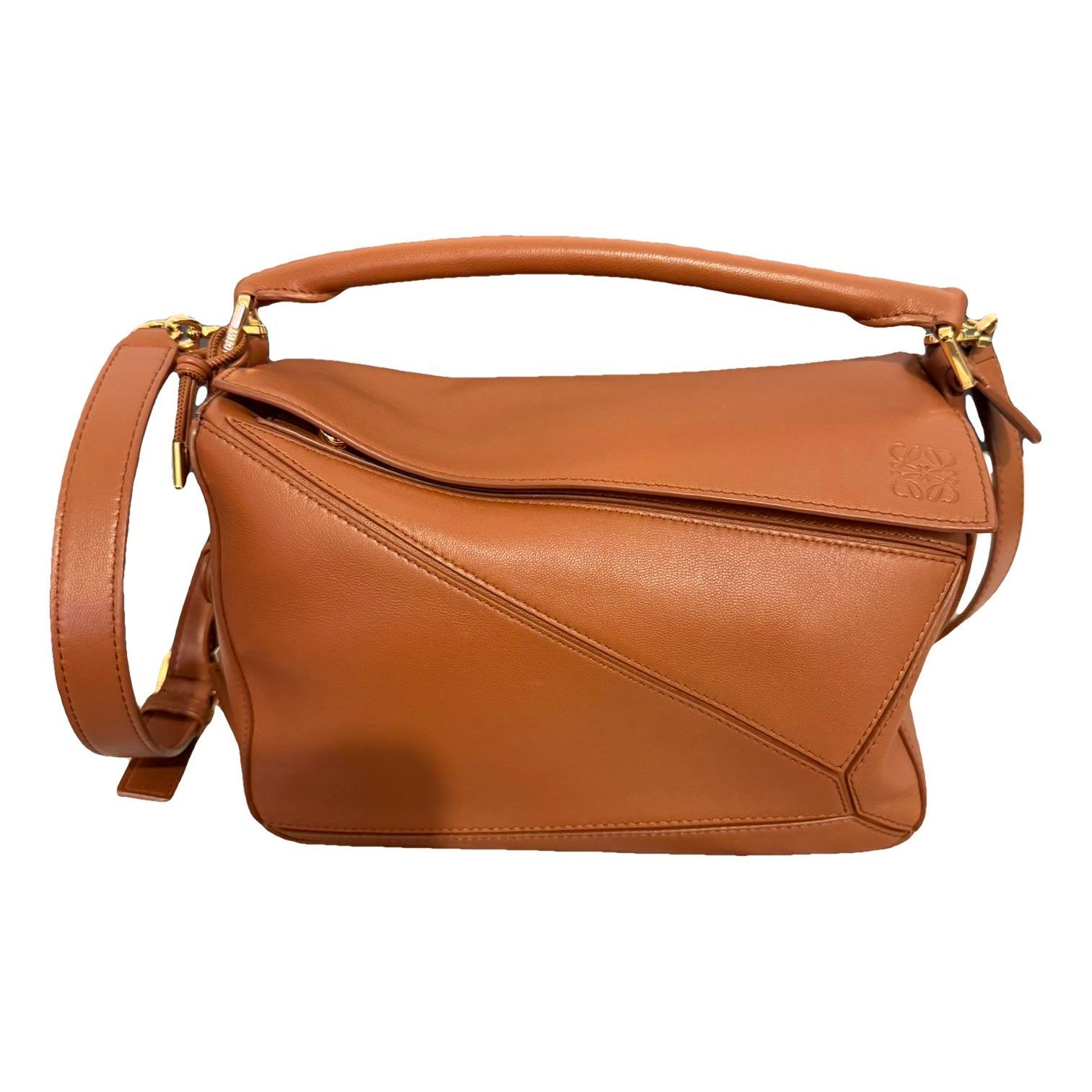 Puzzle leather handbag