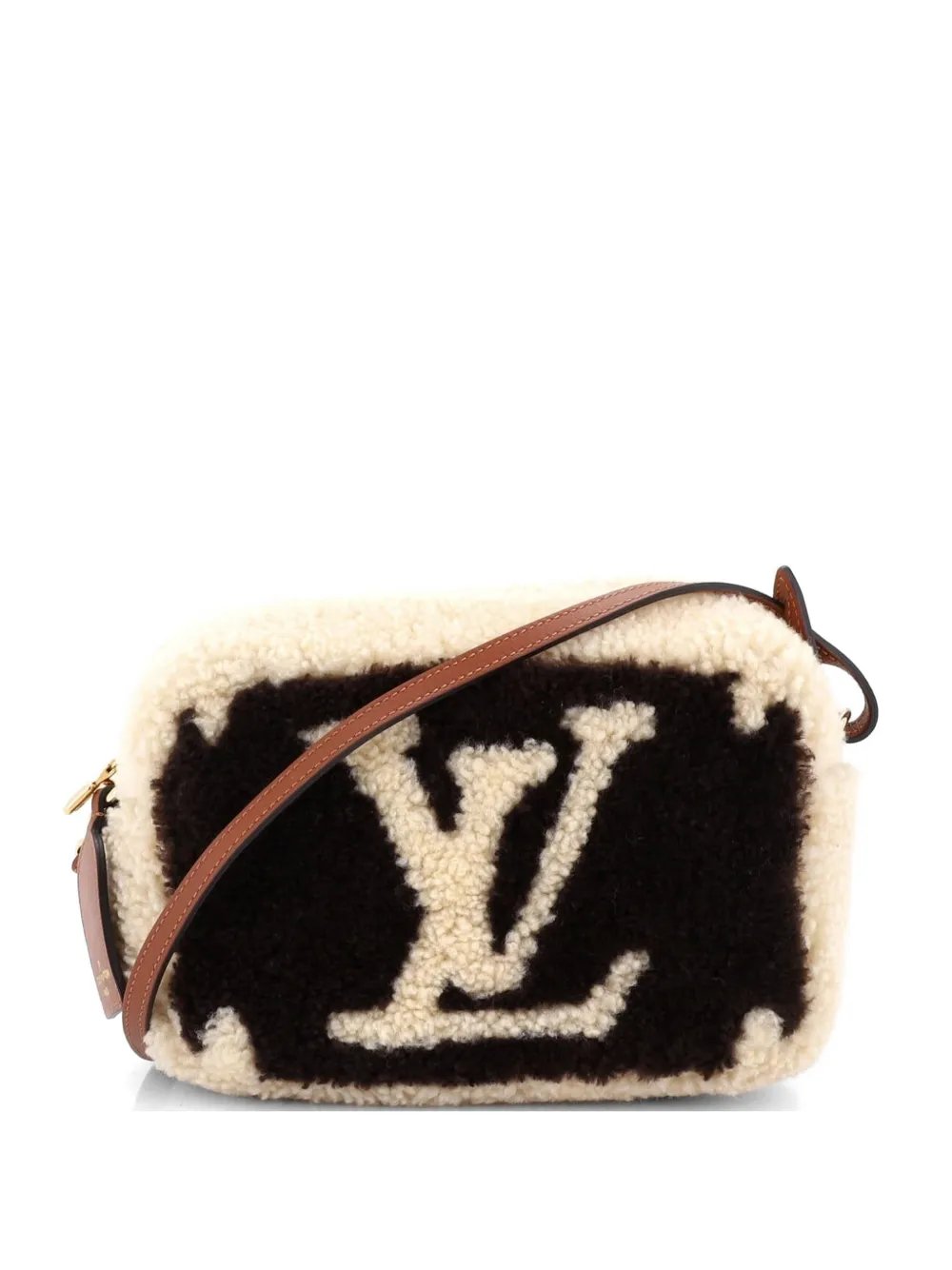 Beach Pouch Monogram Giant Teddy Fleece clutch bag