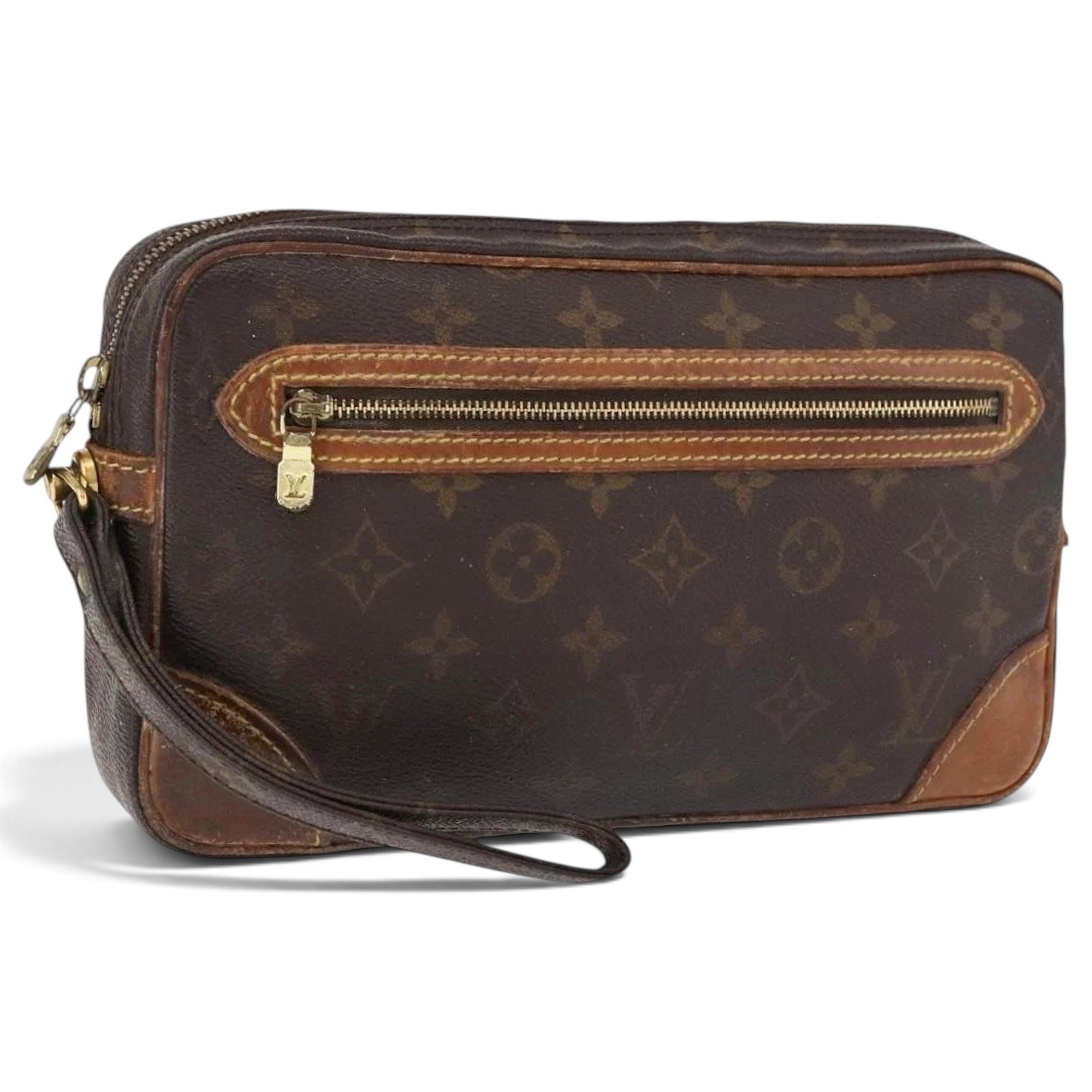 Leather clutch bag