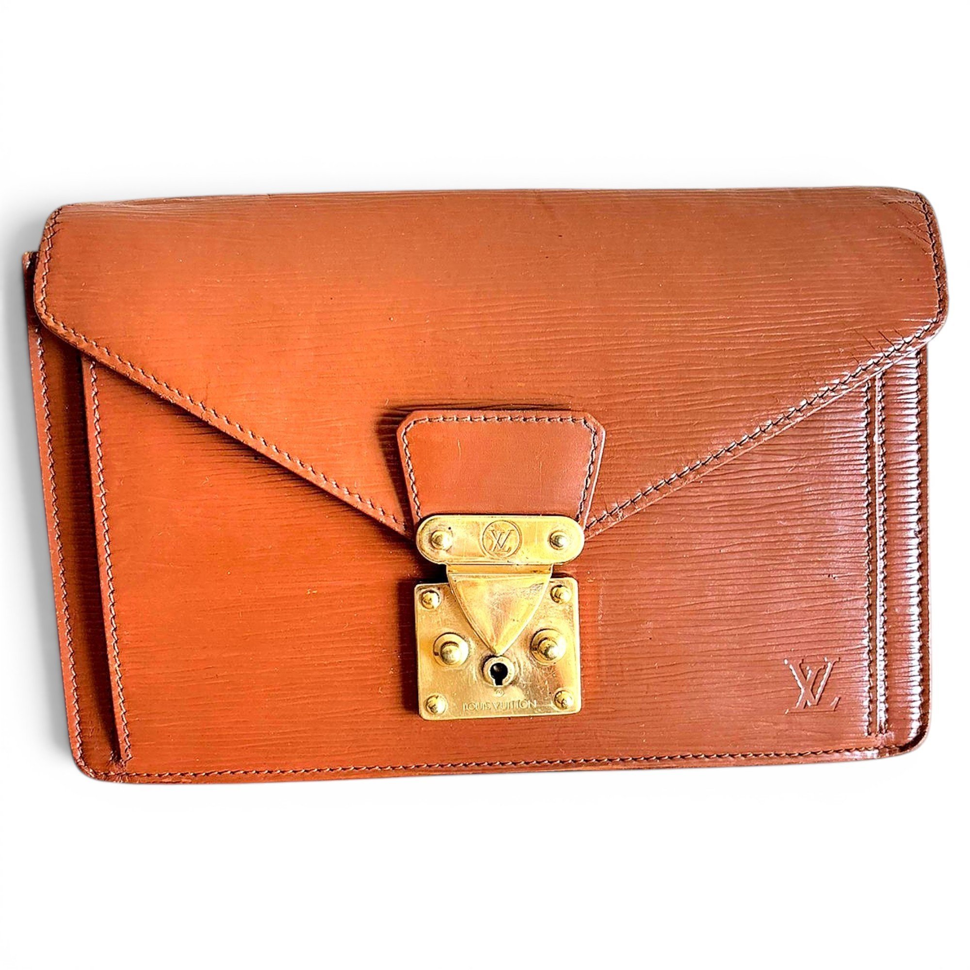 Leather clutch bag