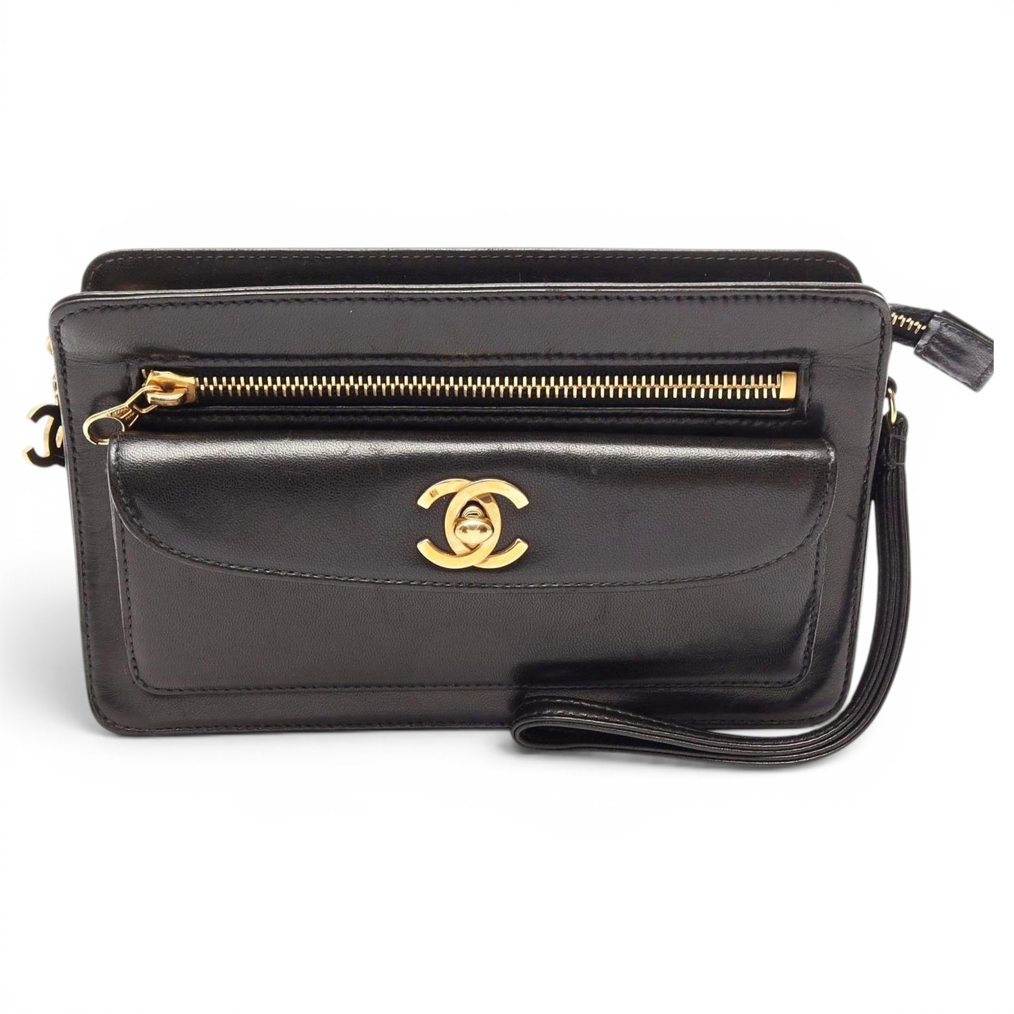 Leather clutch bag