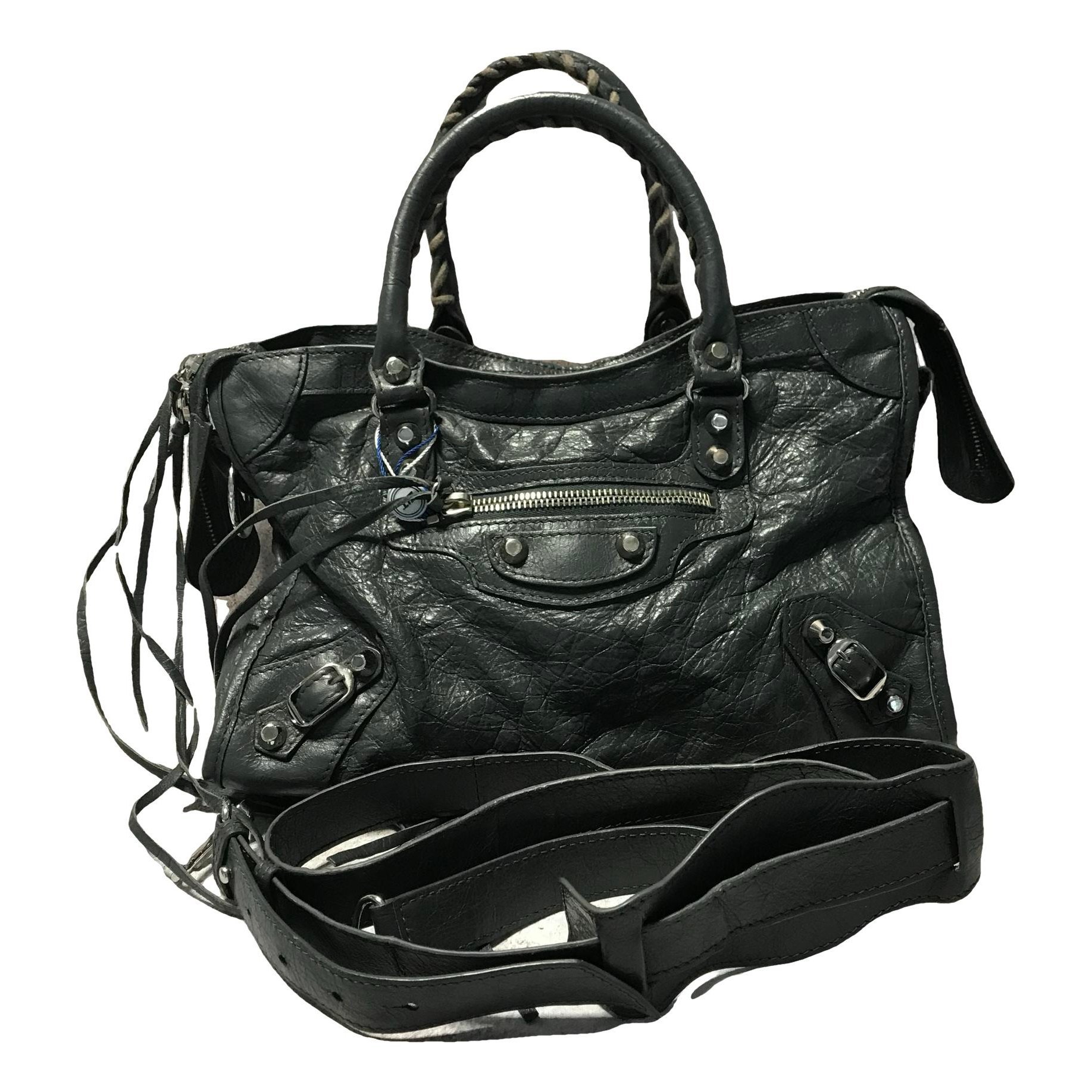 City leather handbag