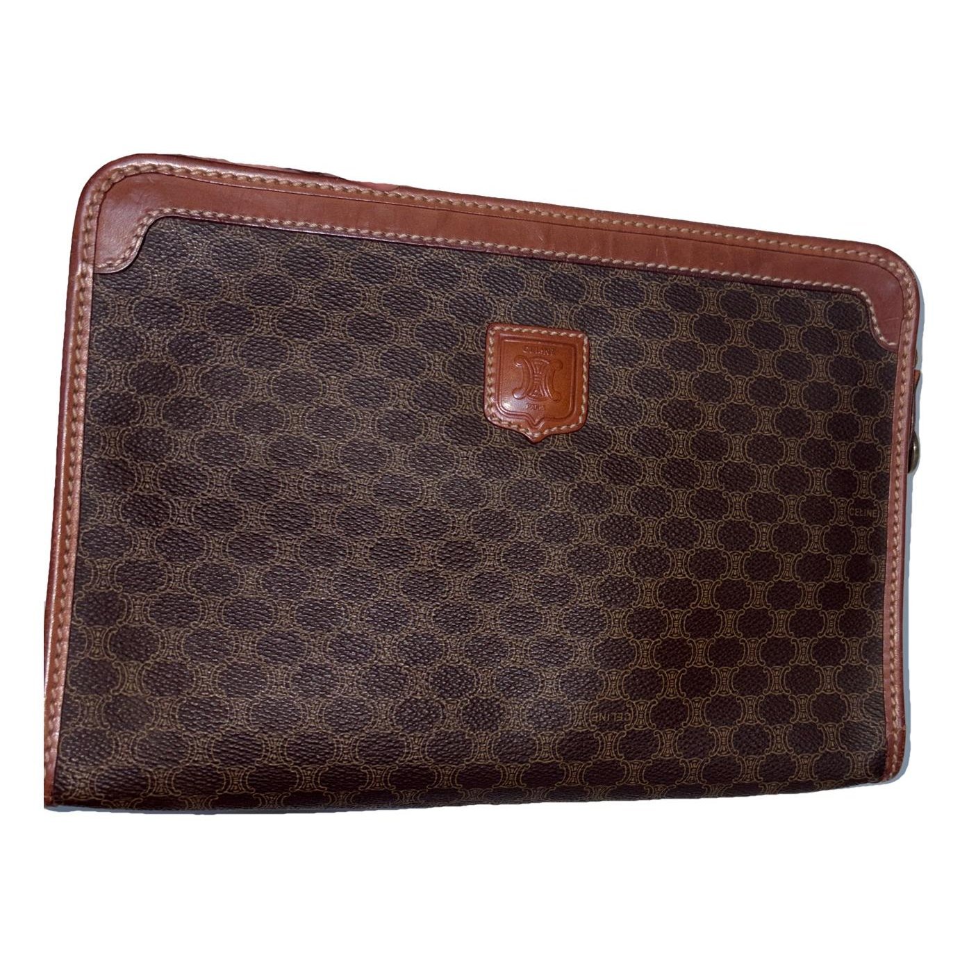 Triomphe Vintage leather clutch bag