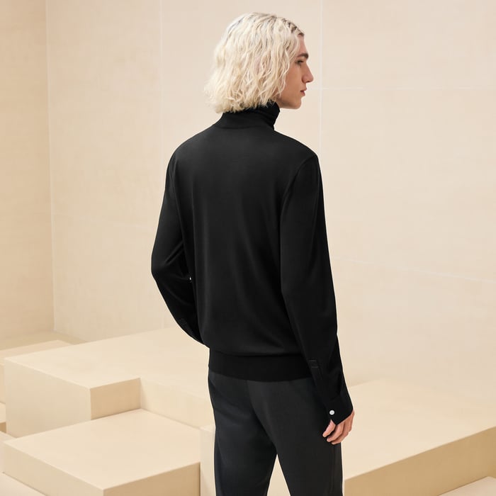 Noir "Decadre Laine & Soie" Turtleneck Sweater