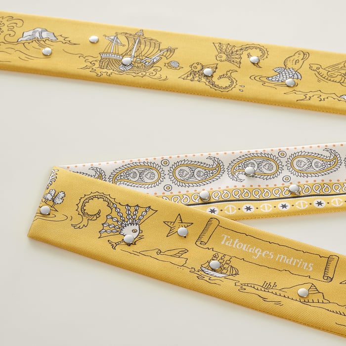 Tatouages Marins Bandana飾釘斜紋絲帶