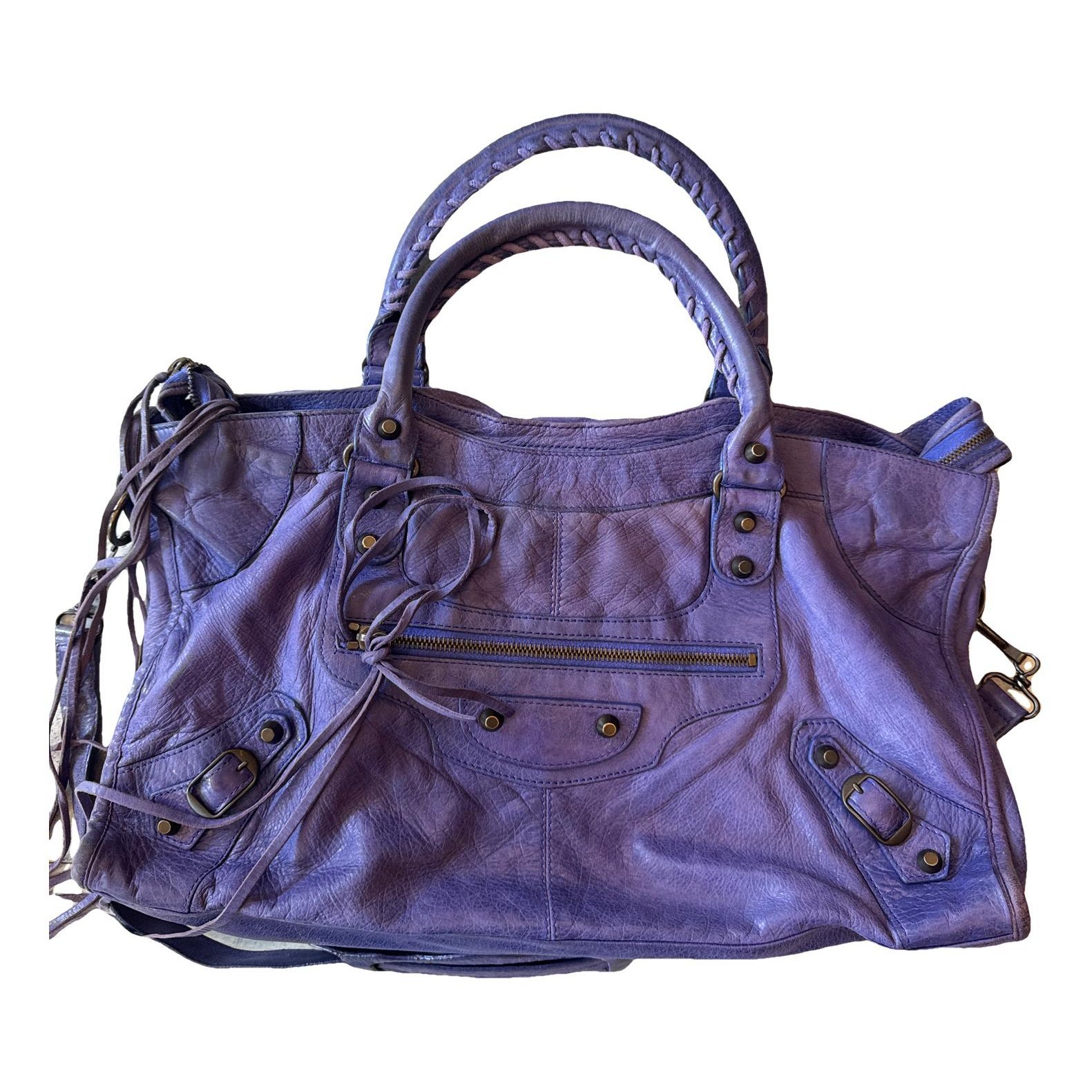 City leather handbag