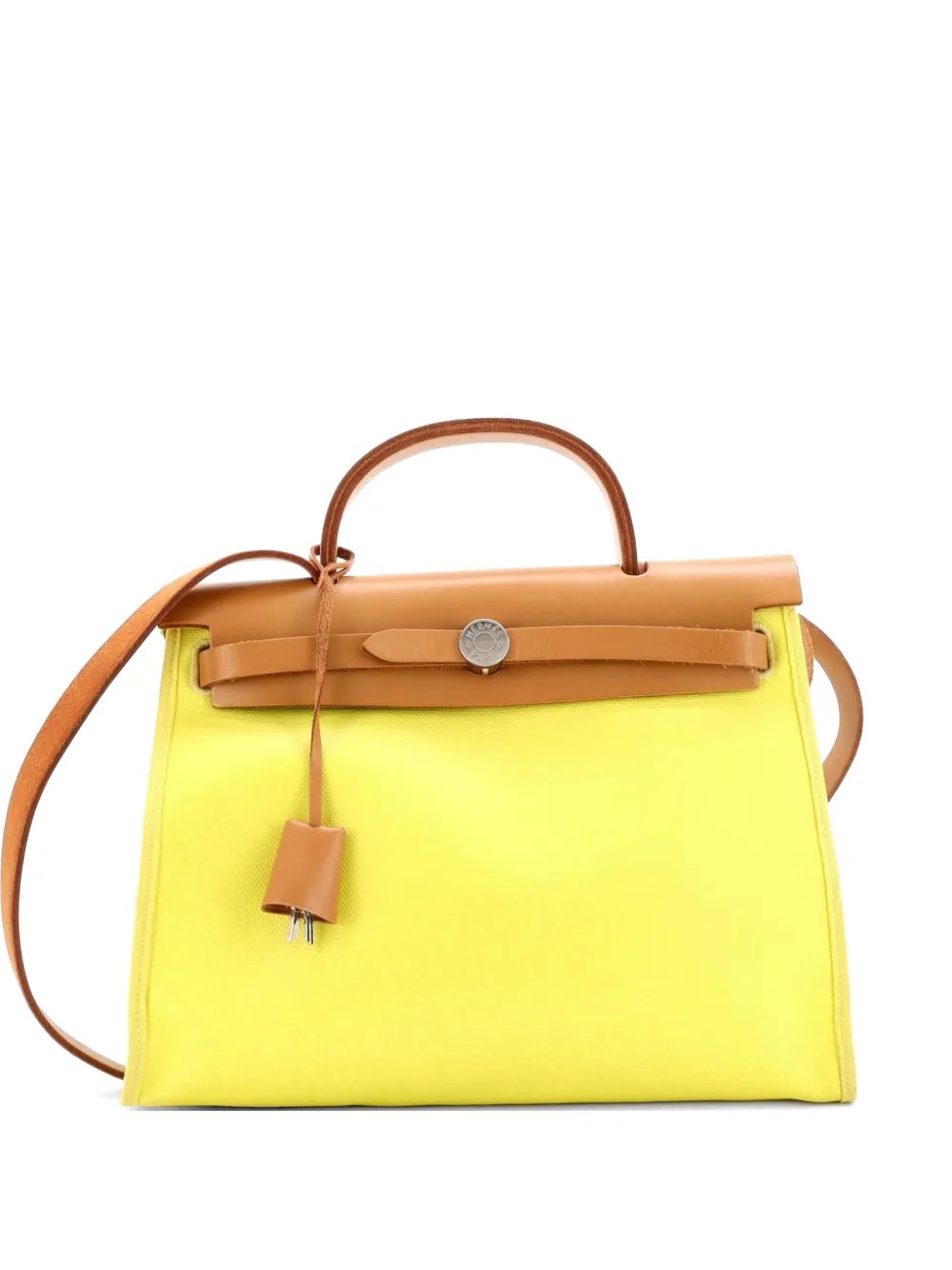 Herbag Zip Berline Vache Canvas and Leather 31 shoulder bag