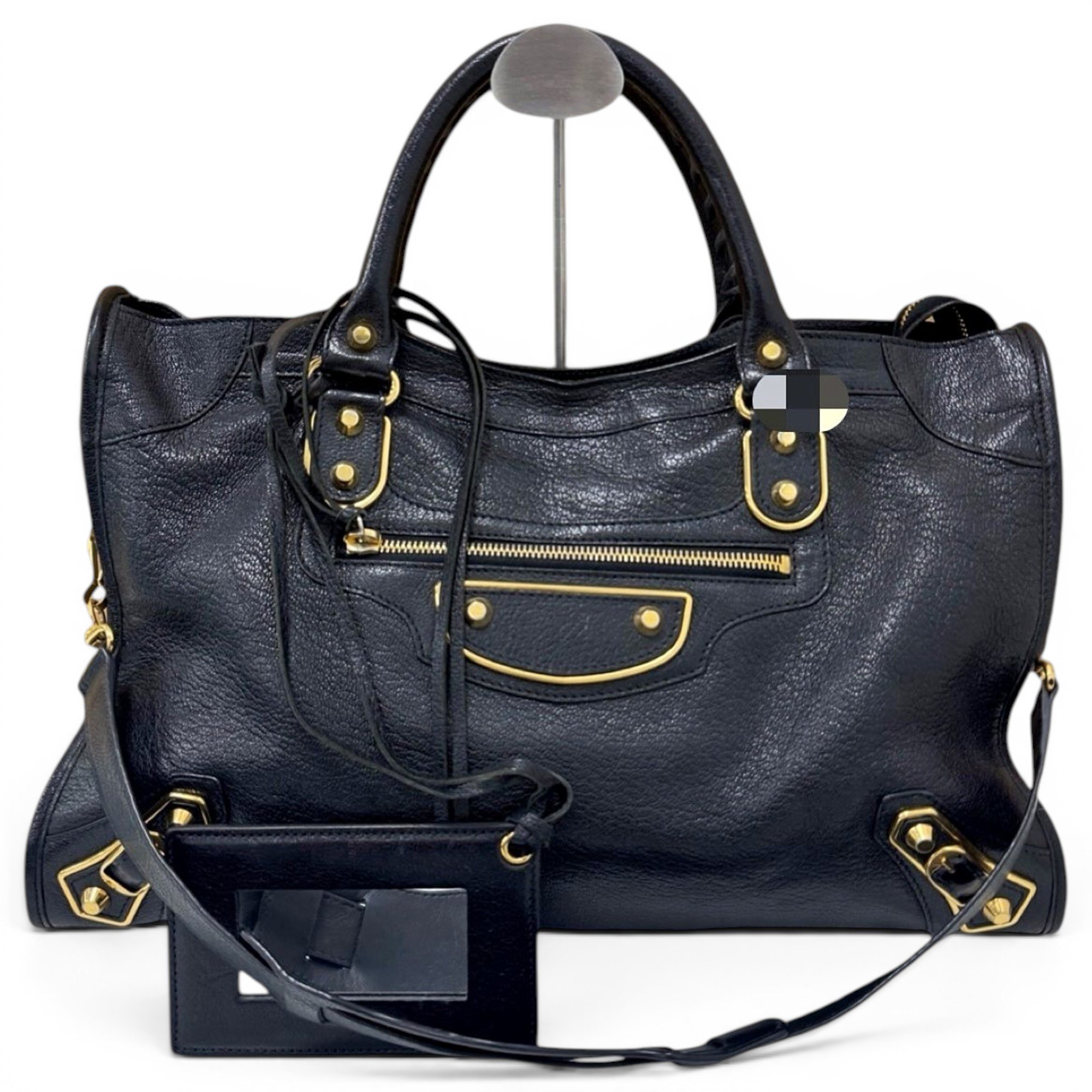 City leather handbag