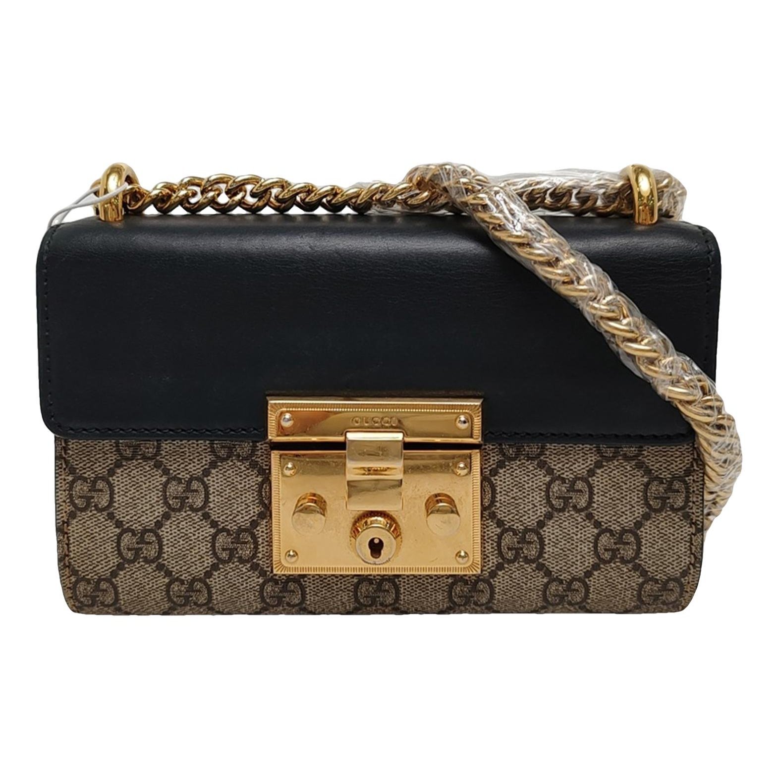 Padlock leather handbag