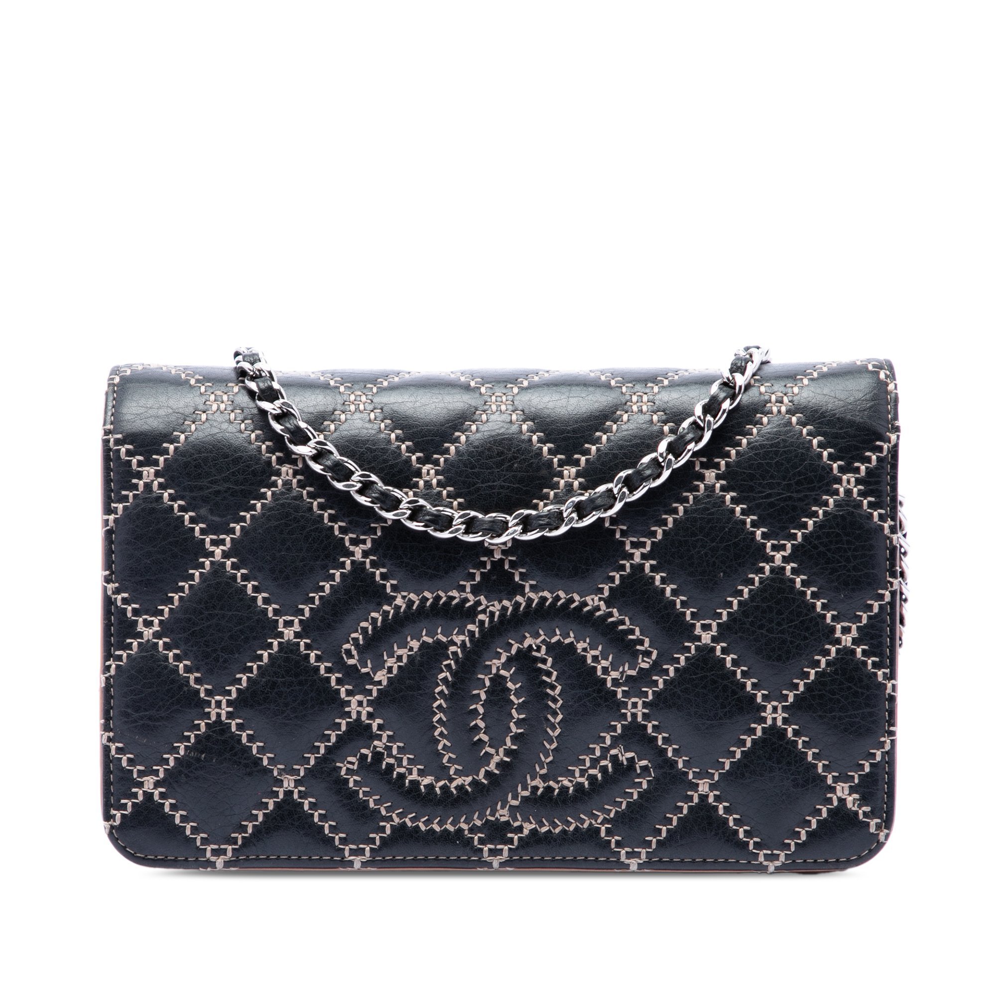 Wallet On Chain leather handbag