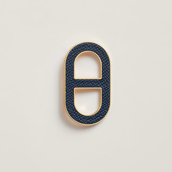 Navy Chaine d'Ancre Brooch