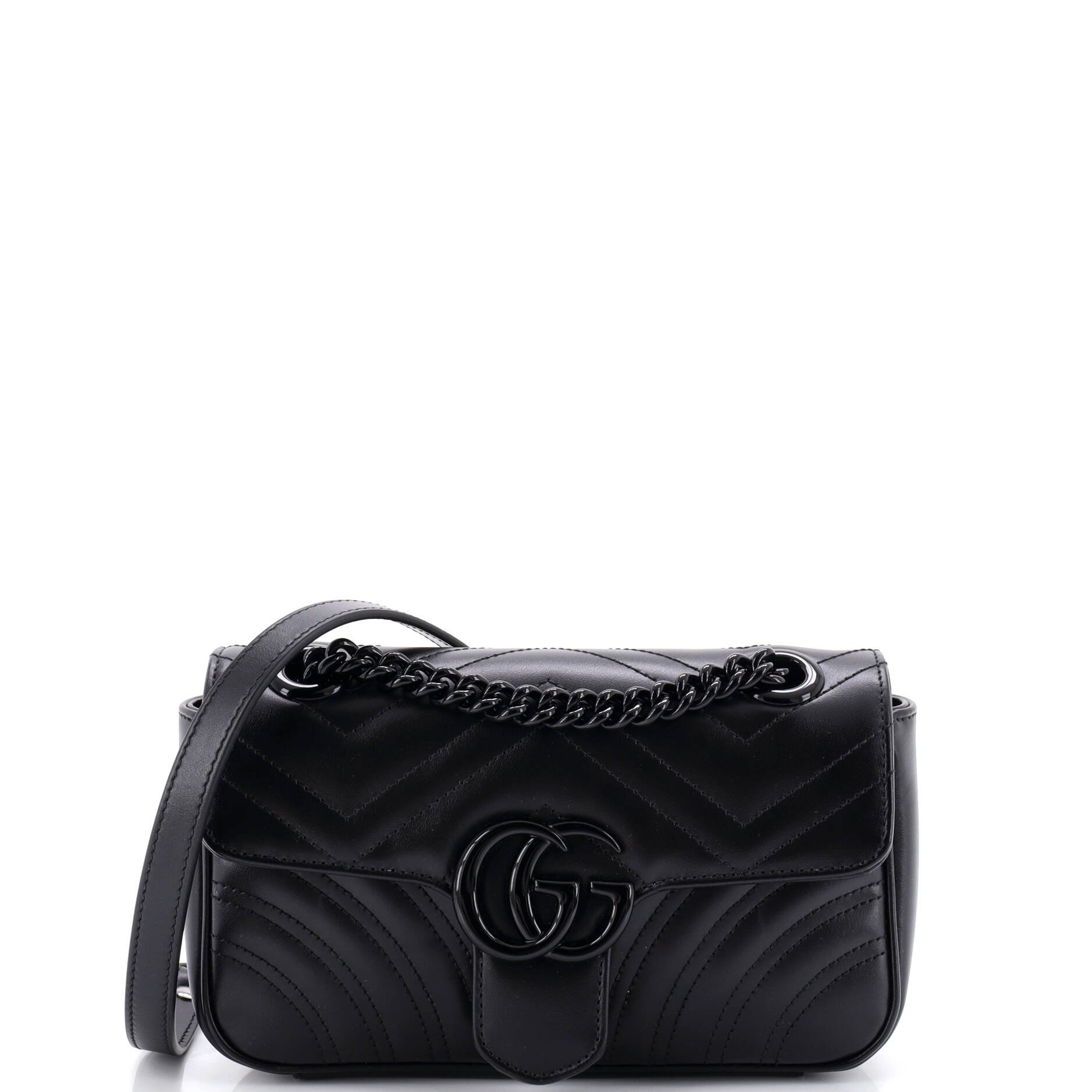 GG Marmont Monochrome Flap Bag Matelasse Leather Small