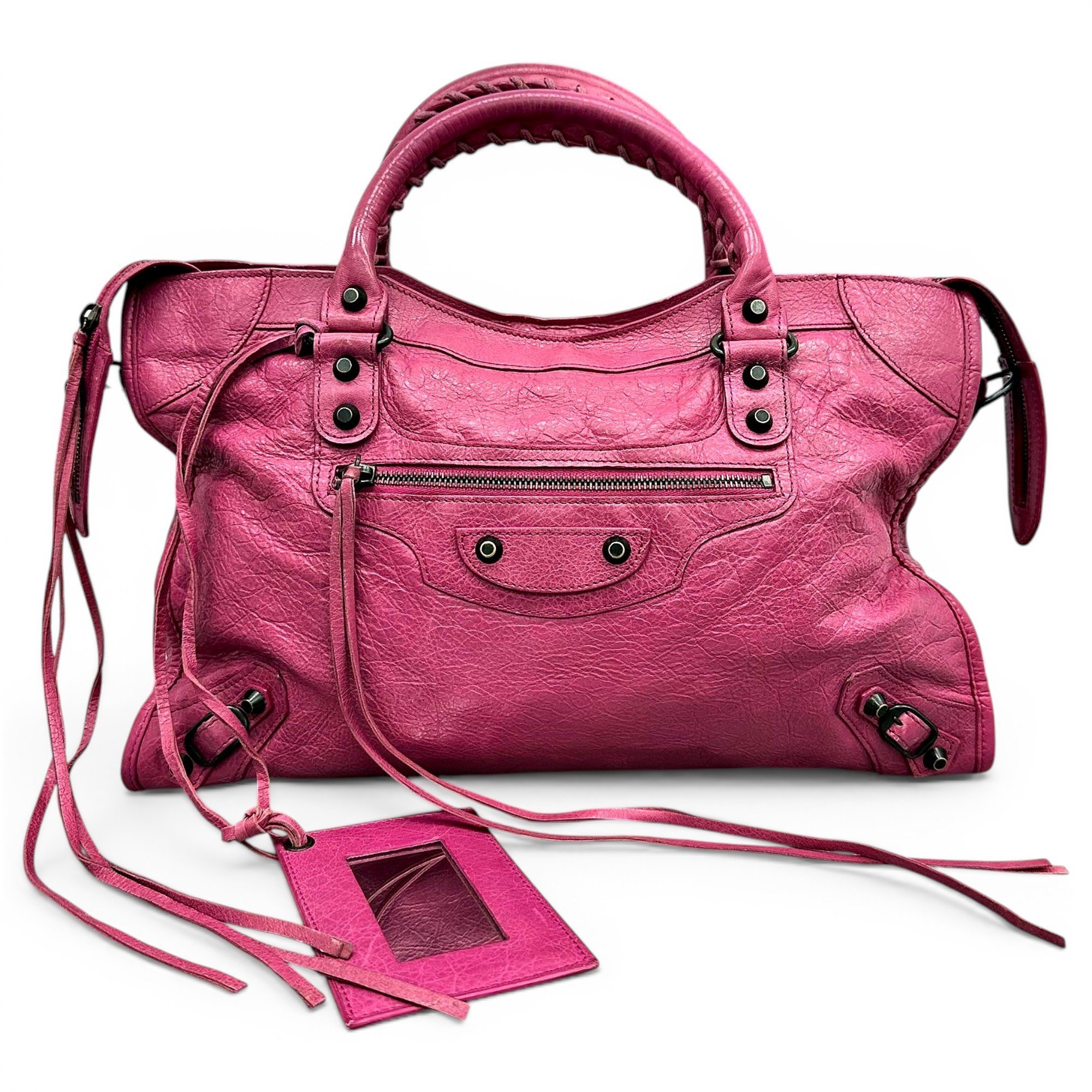 City leather handbag