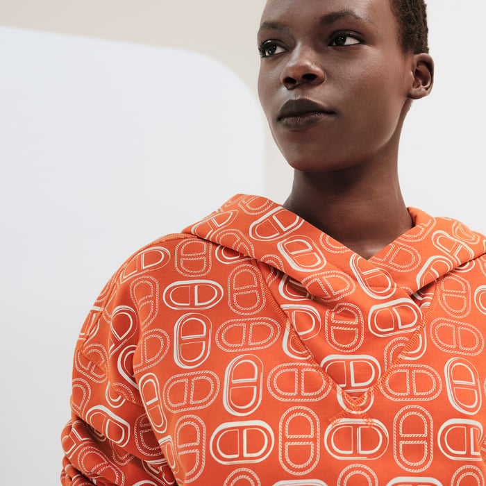 Orange Corail "Chaine d'Ancre" Hoodie