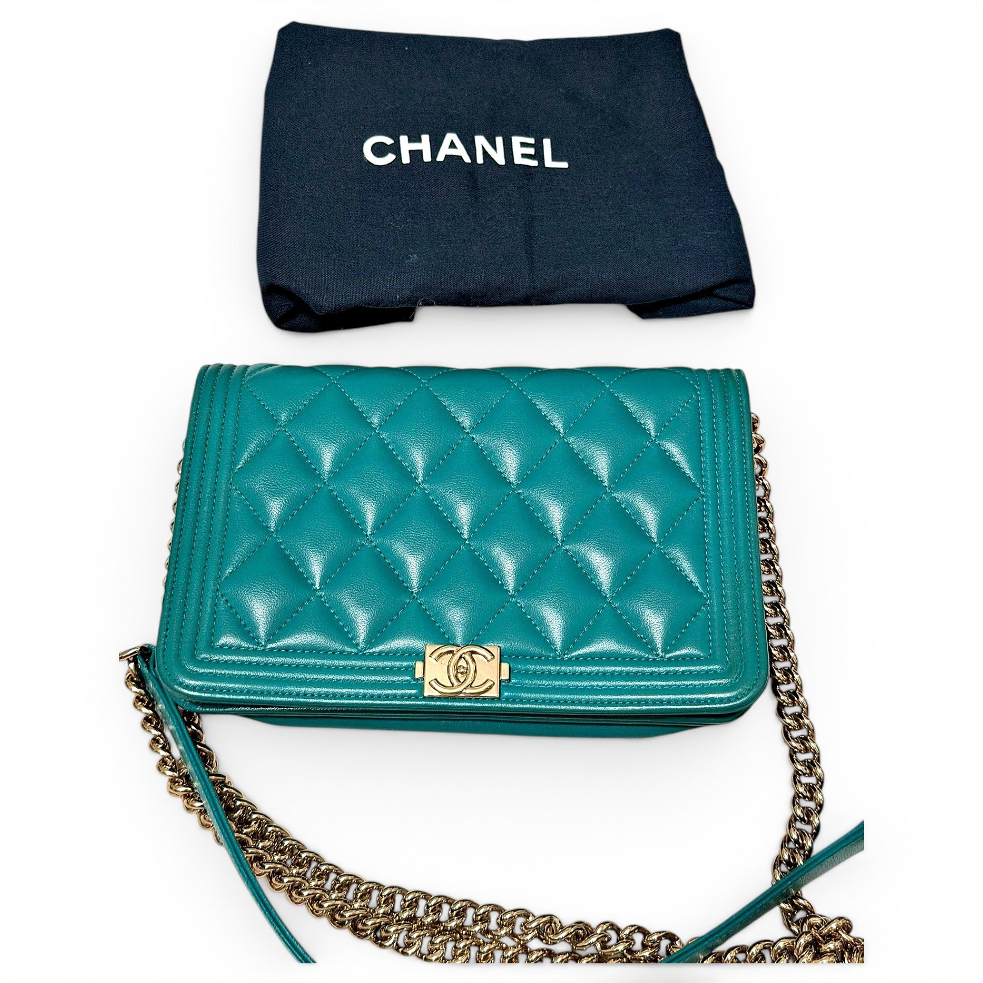 Wallet On Chain Boy Half Flap leather crossbody bag