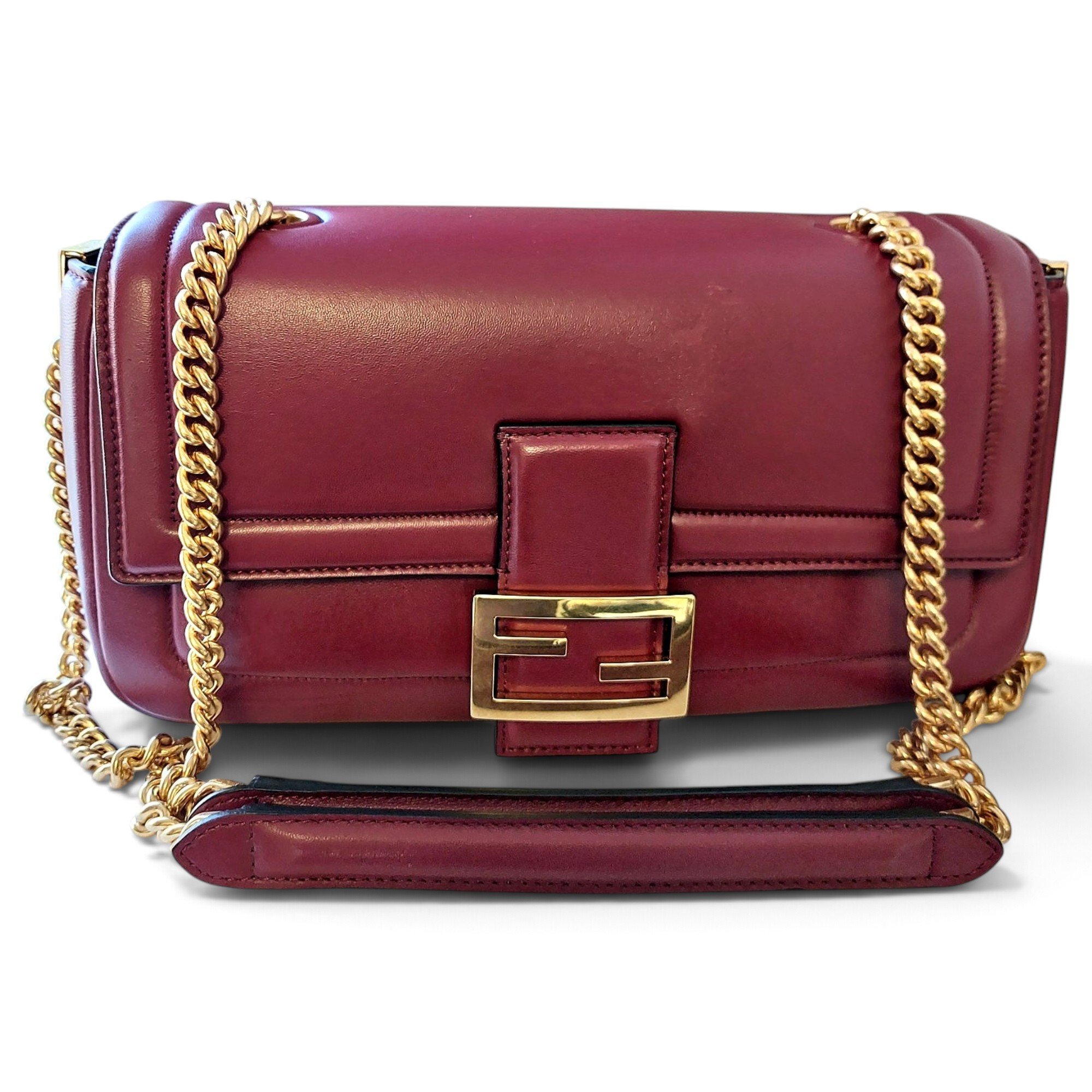 Baguette Chain leather handbag