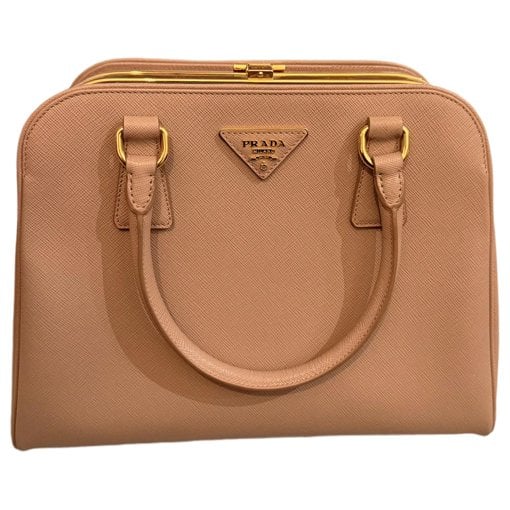 Pyramid leather handbag