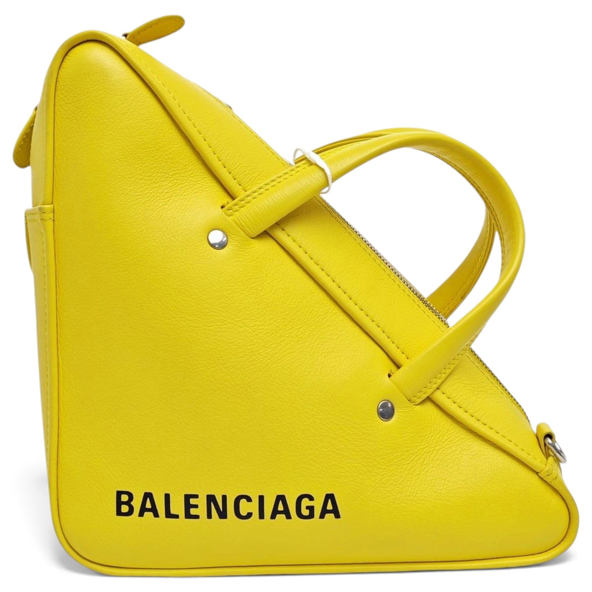 Triangle leather handbag