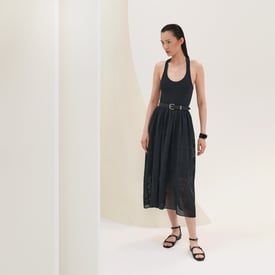 "En Desordre a Fleurs" draped long dress
