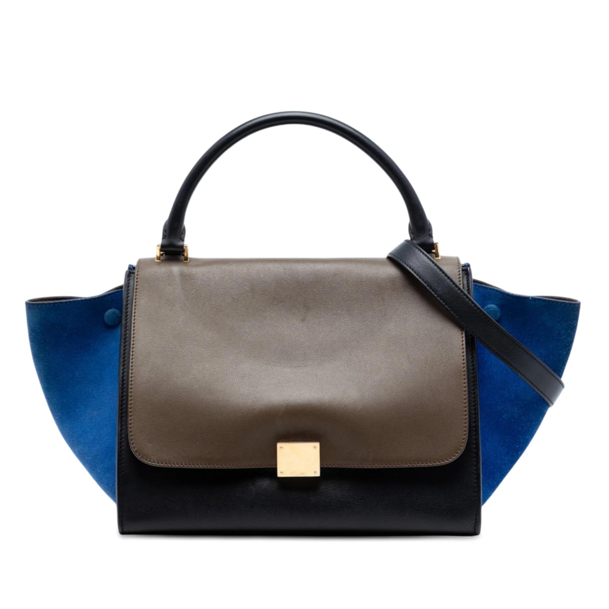 Trapèze leather satchel