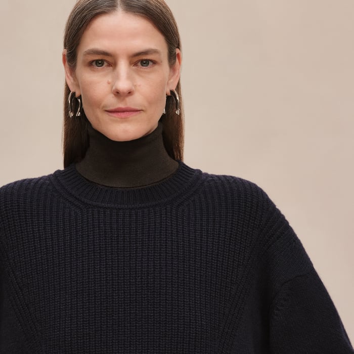 Bleu Noir Pull Manches Longues